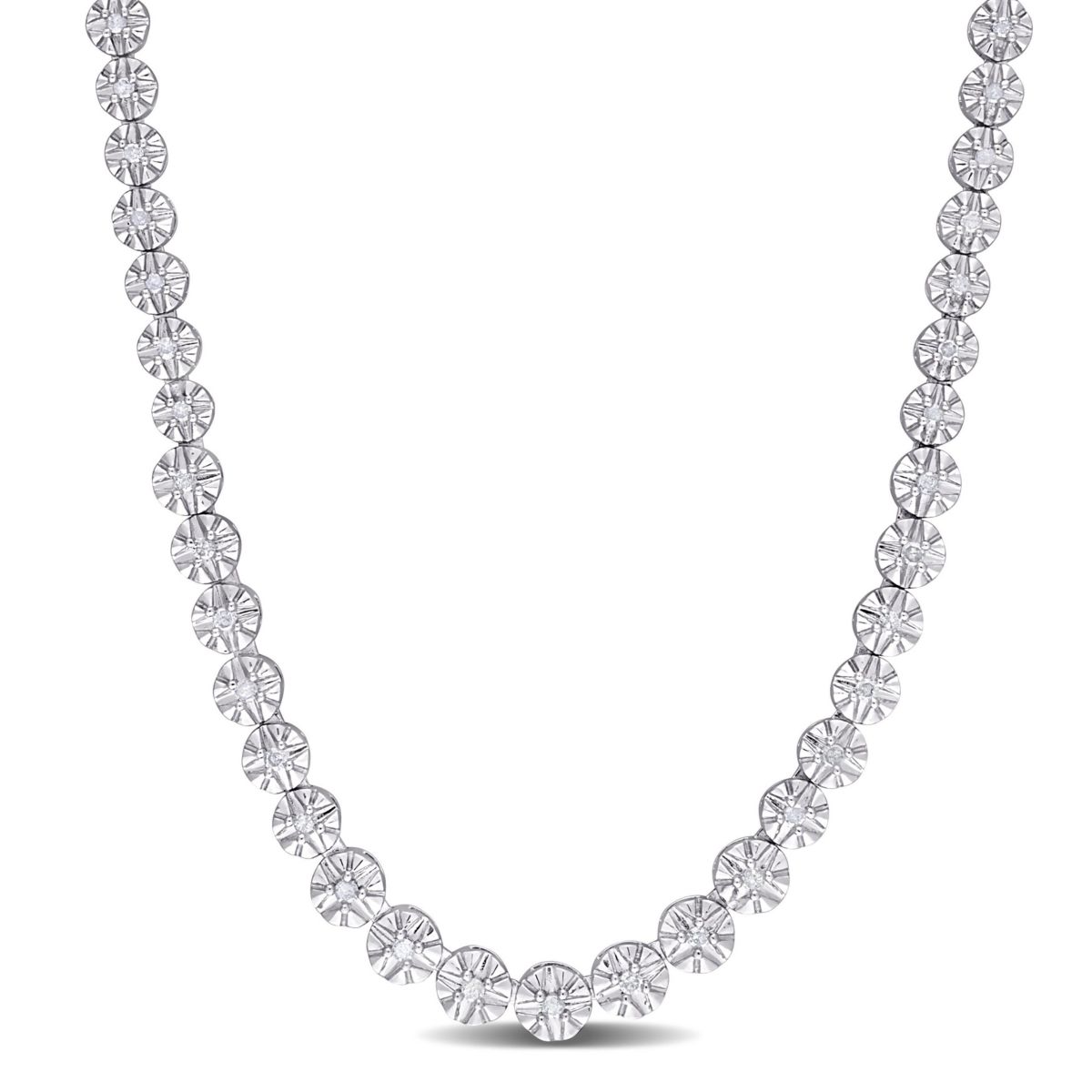 1 CT TW Diamond Necklace in Sterling Silver