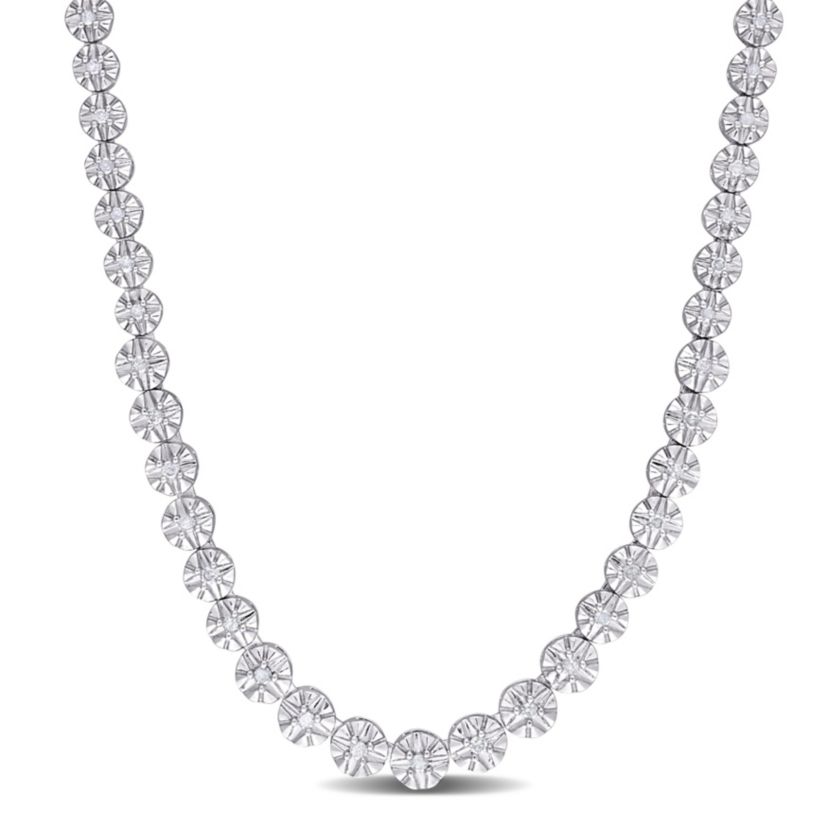 1 CT TW Diamond Necklace in Sterling Silver