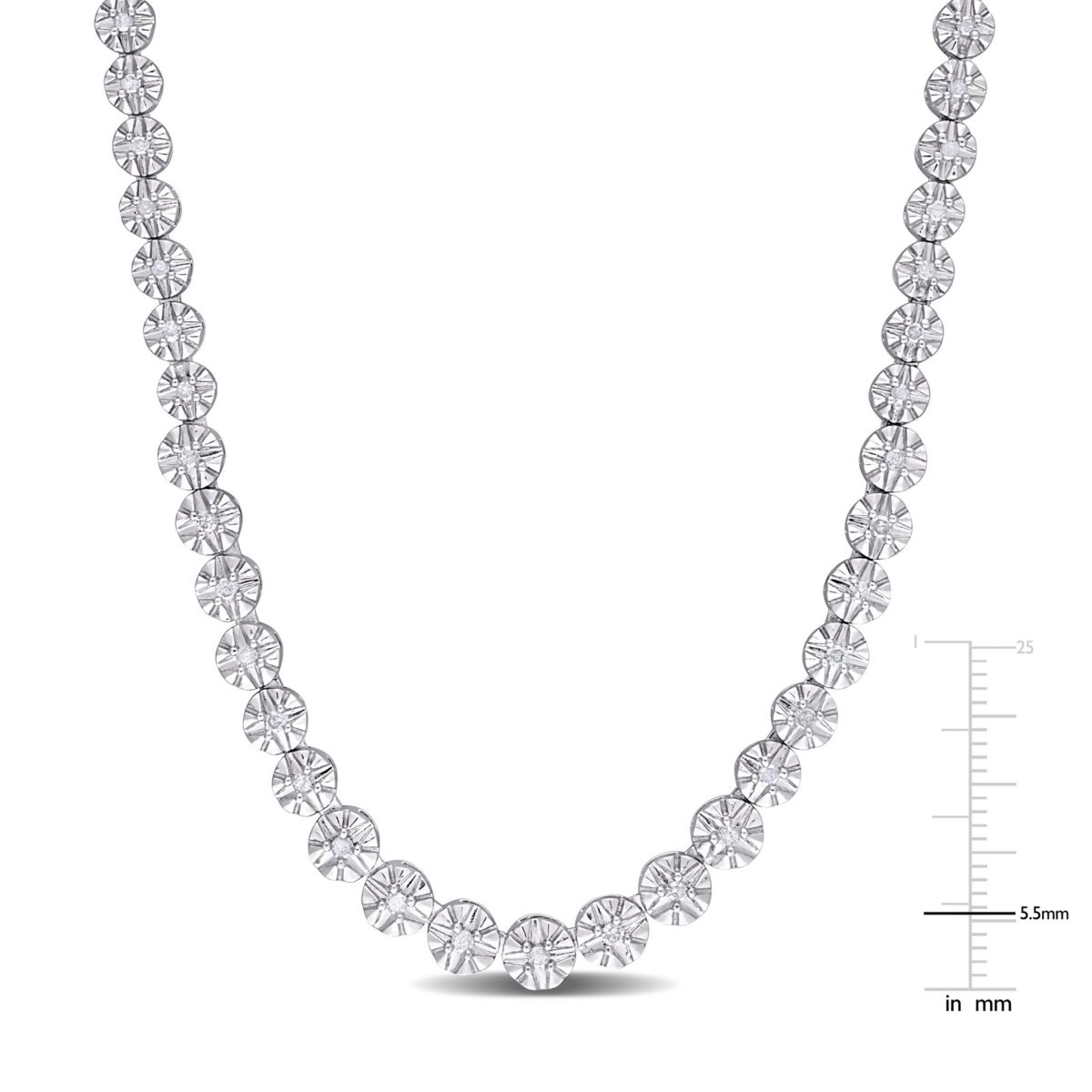 1 CT TW Diamond Necklace in Sterling Silver