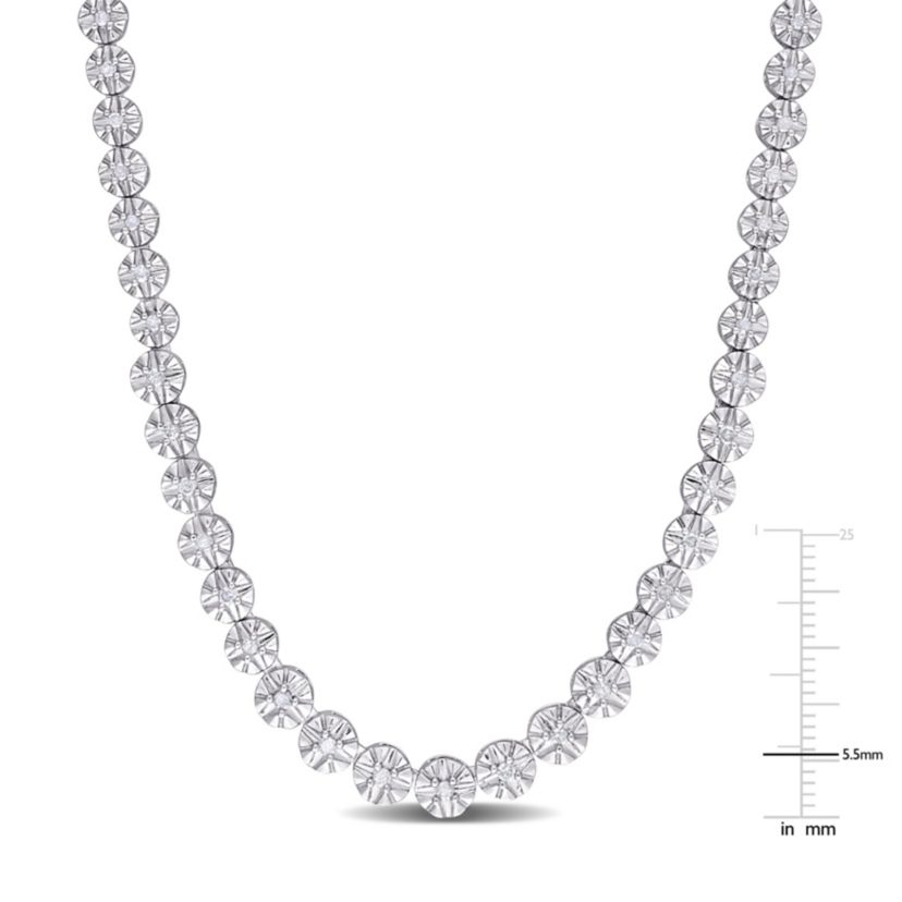 1 CT TW Diamond Necklace in Sterling Silver