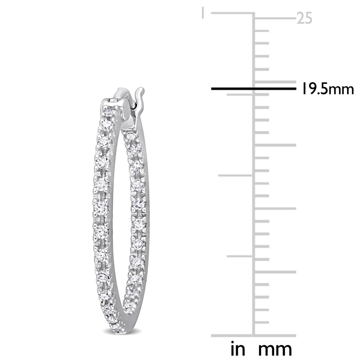 1/4 CT TW Diamond Hoop Earrings in Sterling Silver