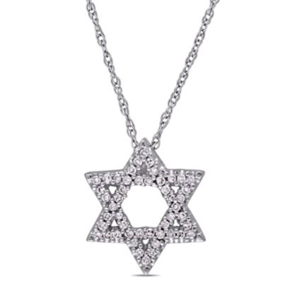 Belk & Co 1/6 Ct. T.w. Diamond ""star Of David"" Pendant With Chain In 10K White Gold -  0075000229980