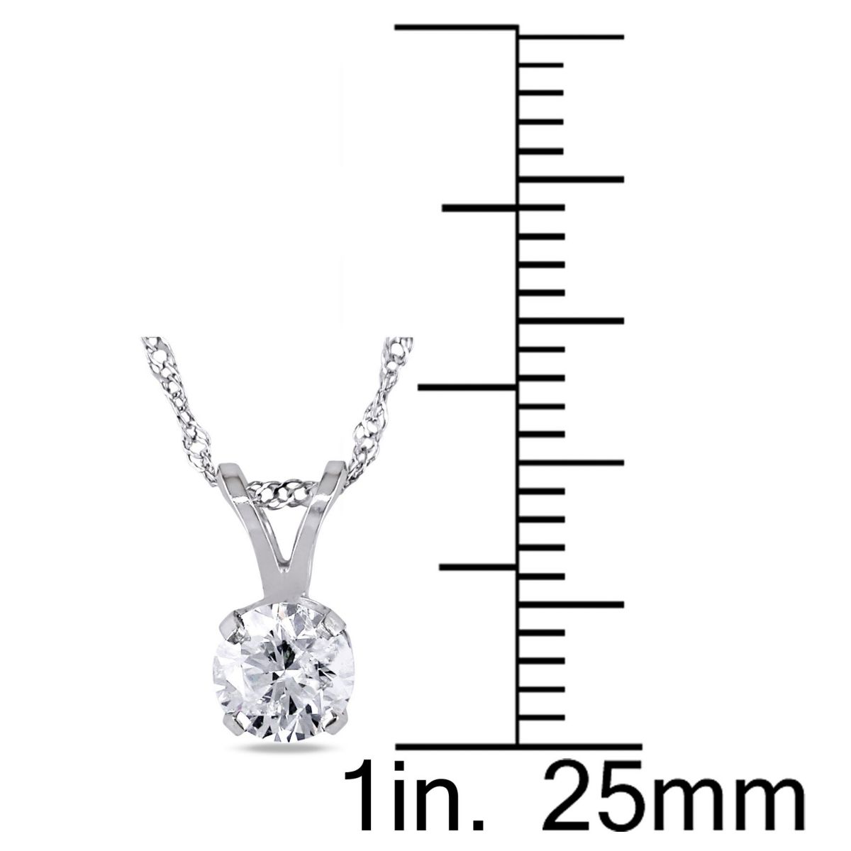 1/2 ct. t.w. Diamond Solitaire Pendant with Chain in 14K White Gold