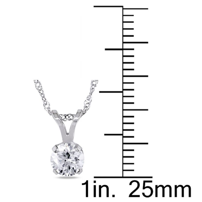 1/2 ct. t.w. Diamond Solitaire Pendant with Chain in 14K White Gold