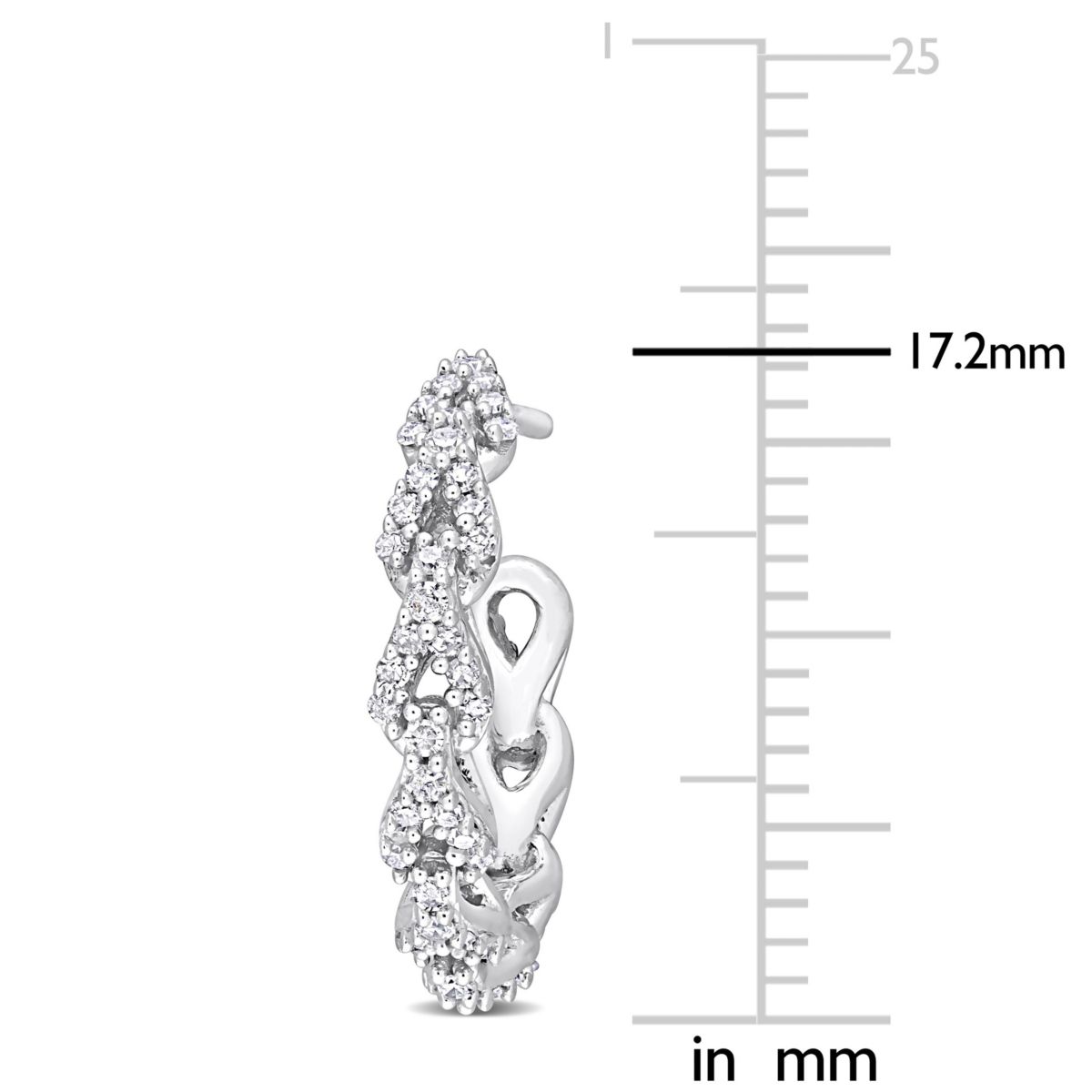 1/3 ct. t.w. Diamond Hoop Earrings in 10K White Gold