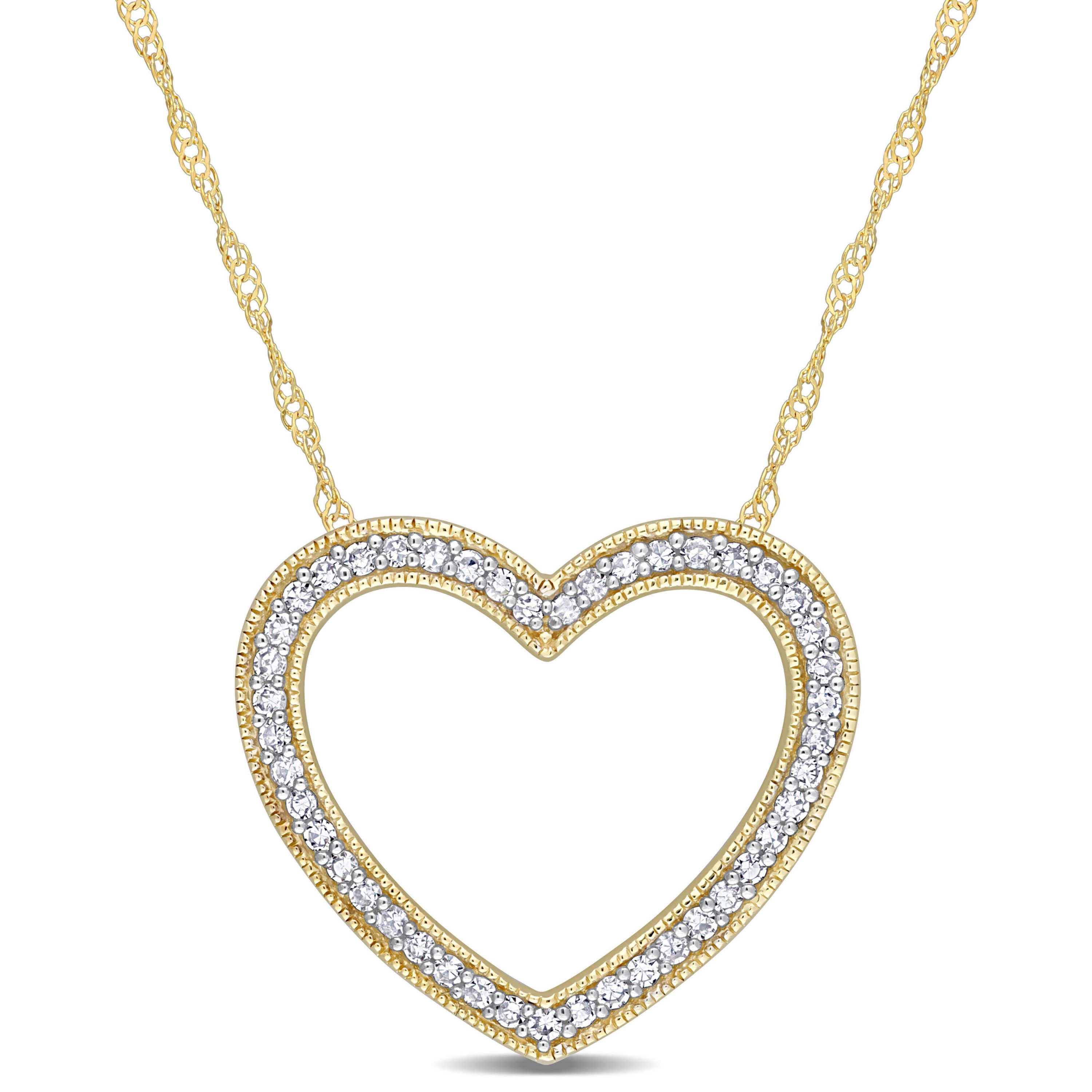 1/4 ct. t.w. Diamond Heart Necklace in 14K Yellow Gold