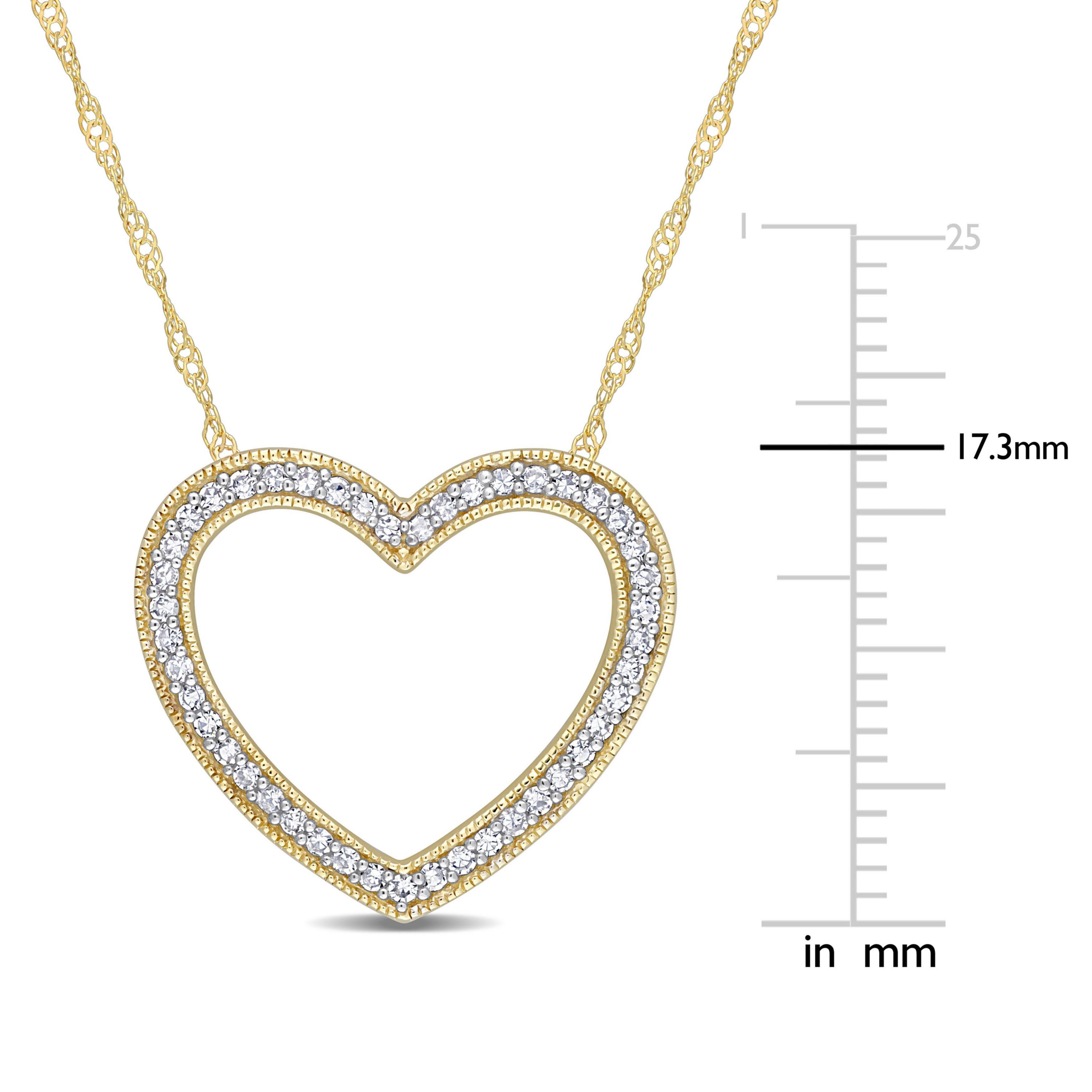1/4 ct. t.w. Diamond Heart Necklace in 14K Yellow Gold