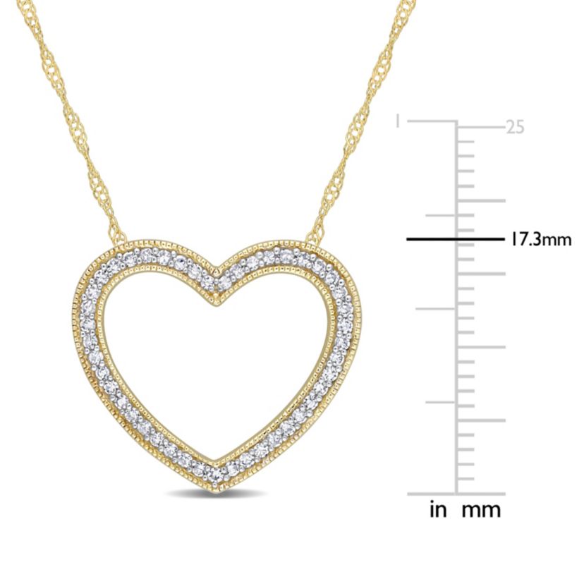 1/4 ct. t.w. Diamond Heart Necklace in 14K Yellow Gold