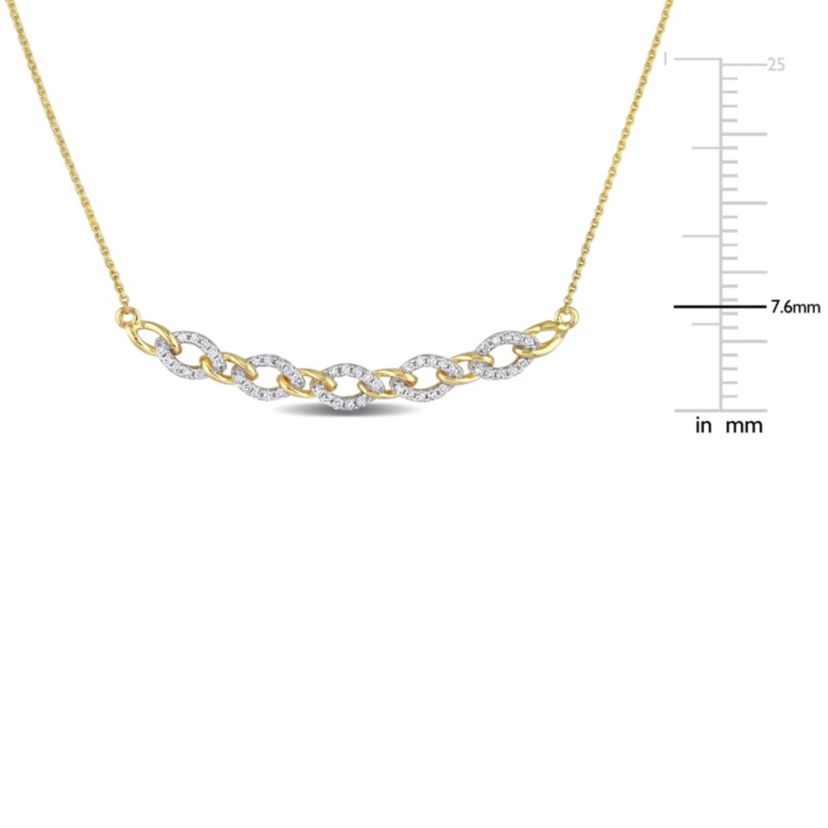 1/6 ct. t.w. Diamond Oval Link Necklace in 10K Yellow Gold