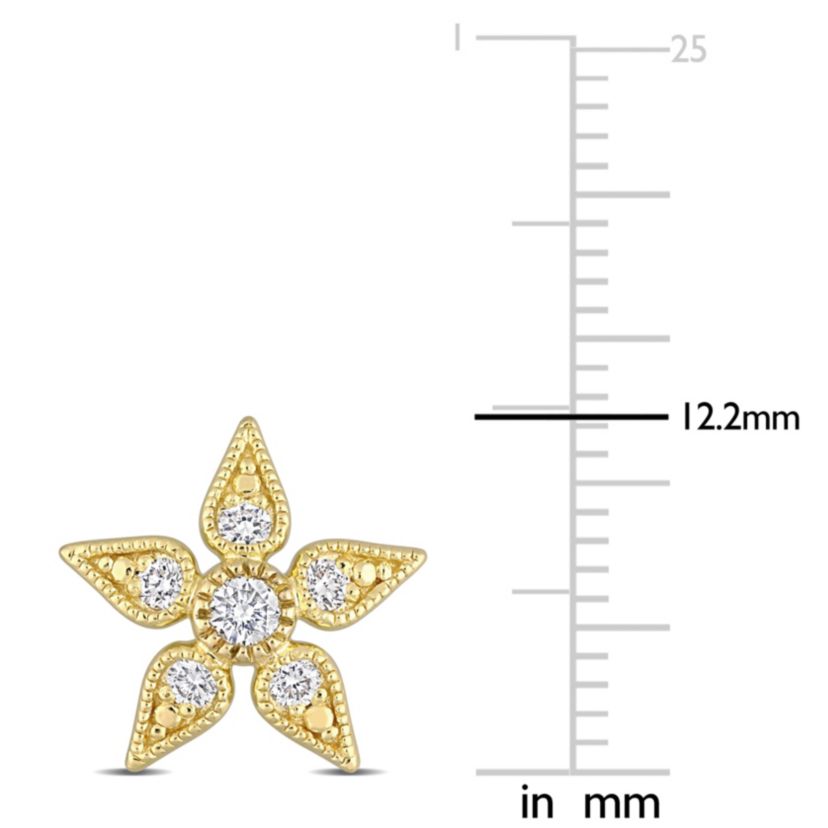 3/8 ct. t.w. Diamond Flower Stud Earrings in 10K Yellow Gold