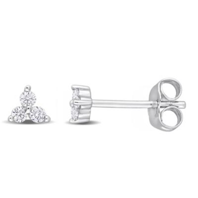 Belk & Co 1/10 ct. t.w. Diamond Floral Stud Earrings in 10K White Gold
