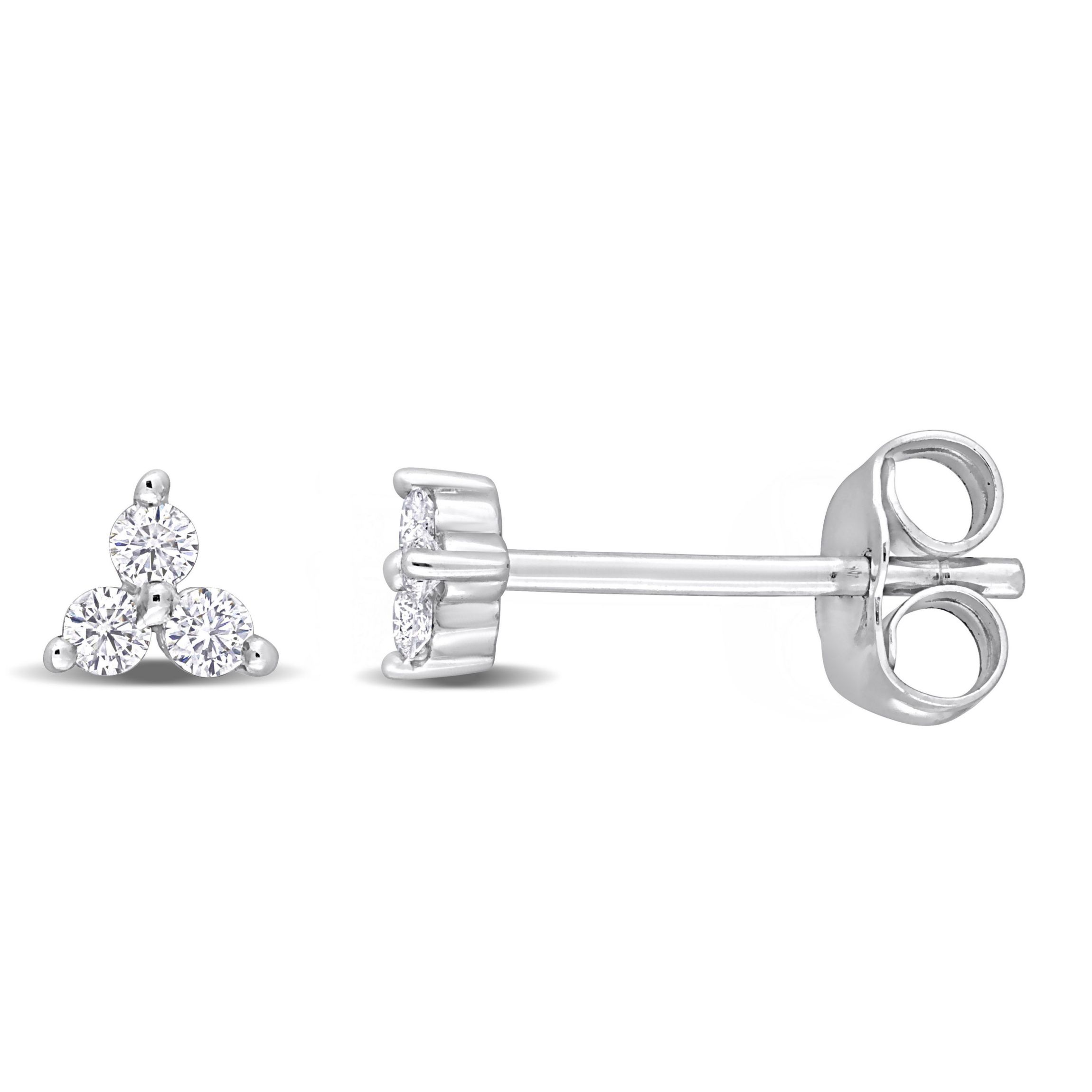 1/10 ct. t.w. Diamond Floral Stud Earrings in 10K White Gold