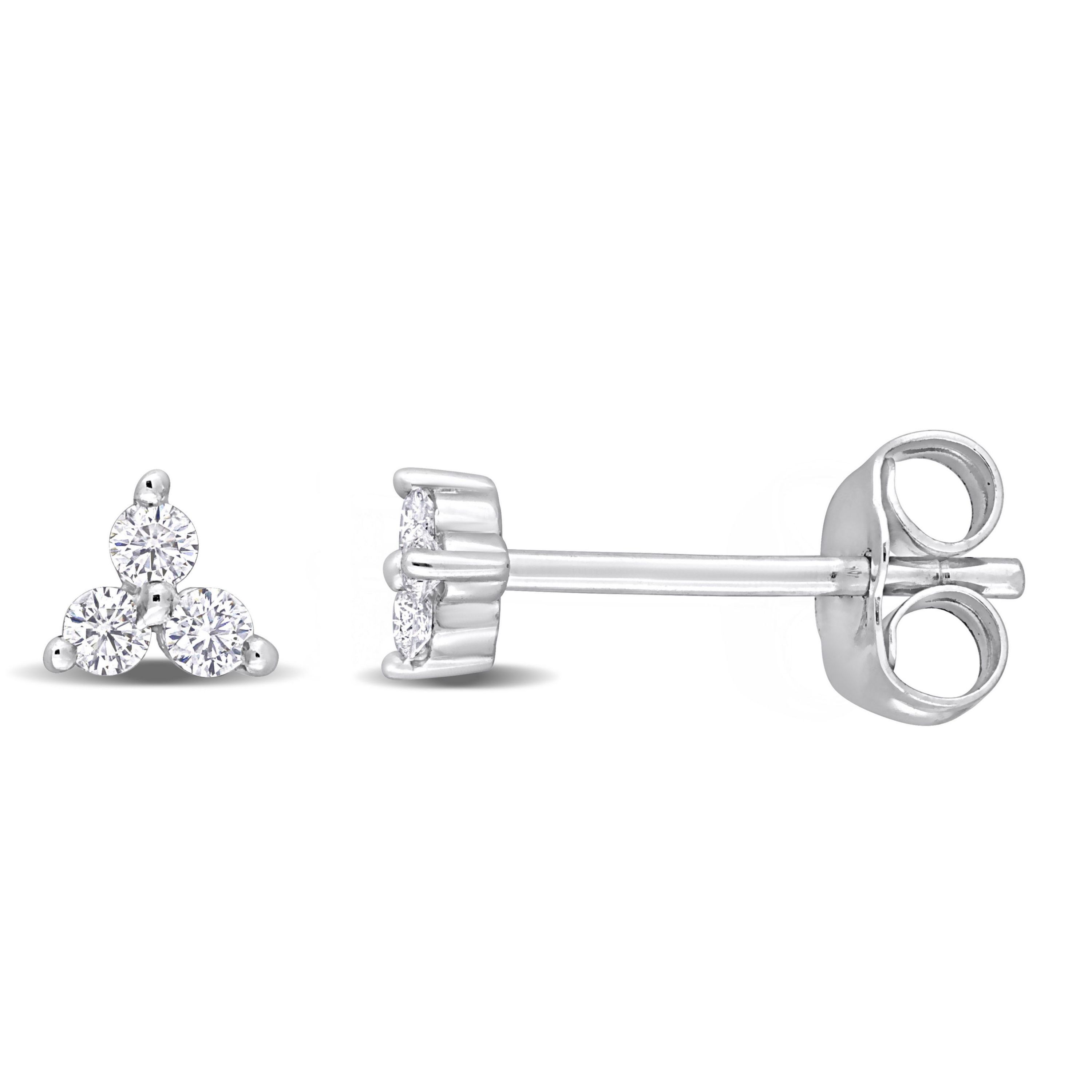1/10 ct. t.w. Diamond Floral Stud Earrings in 10K White Gold