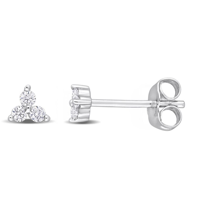 1/10 ct. t.w. Diamond Floral Stud Earrings in 10K White Gold