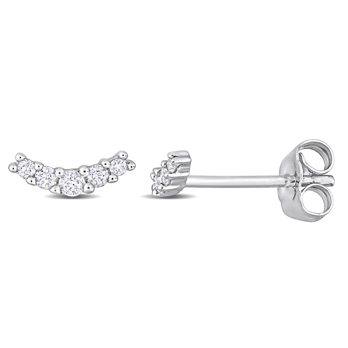 1/10 ct. t.w. Diamond Curve Stud Earrings in 10K White Gold