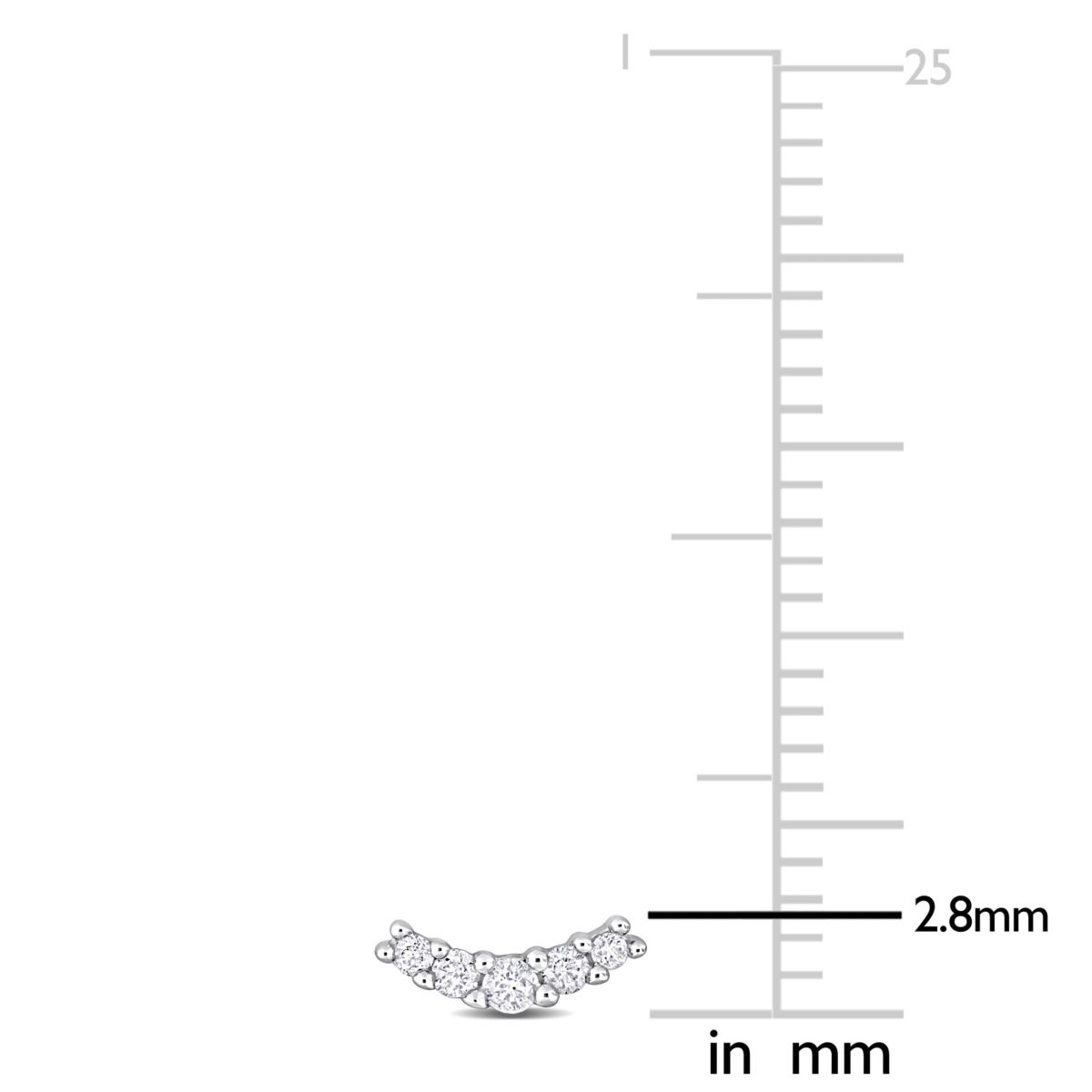 1/10 ct. t.w. Diamond Curve Stud Earrings in 10K White Gold