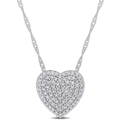 Belk & Co 1/4 ct. t.w. Diamond Heart Cluster Pendant with Chain in 10K White Gold -  5400426BLK007555