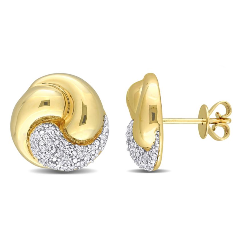 1/4 ct. t.w. Diamond Love Knot Earrings in 14K Yellow Gold