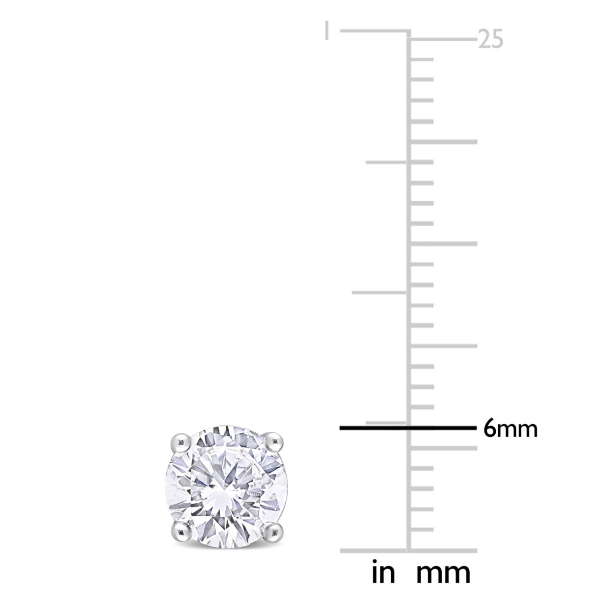 Lab Created 2 CT TGW Created White Sapphire Post Earrings Silver