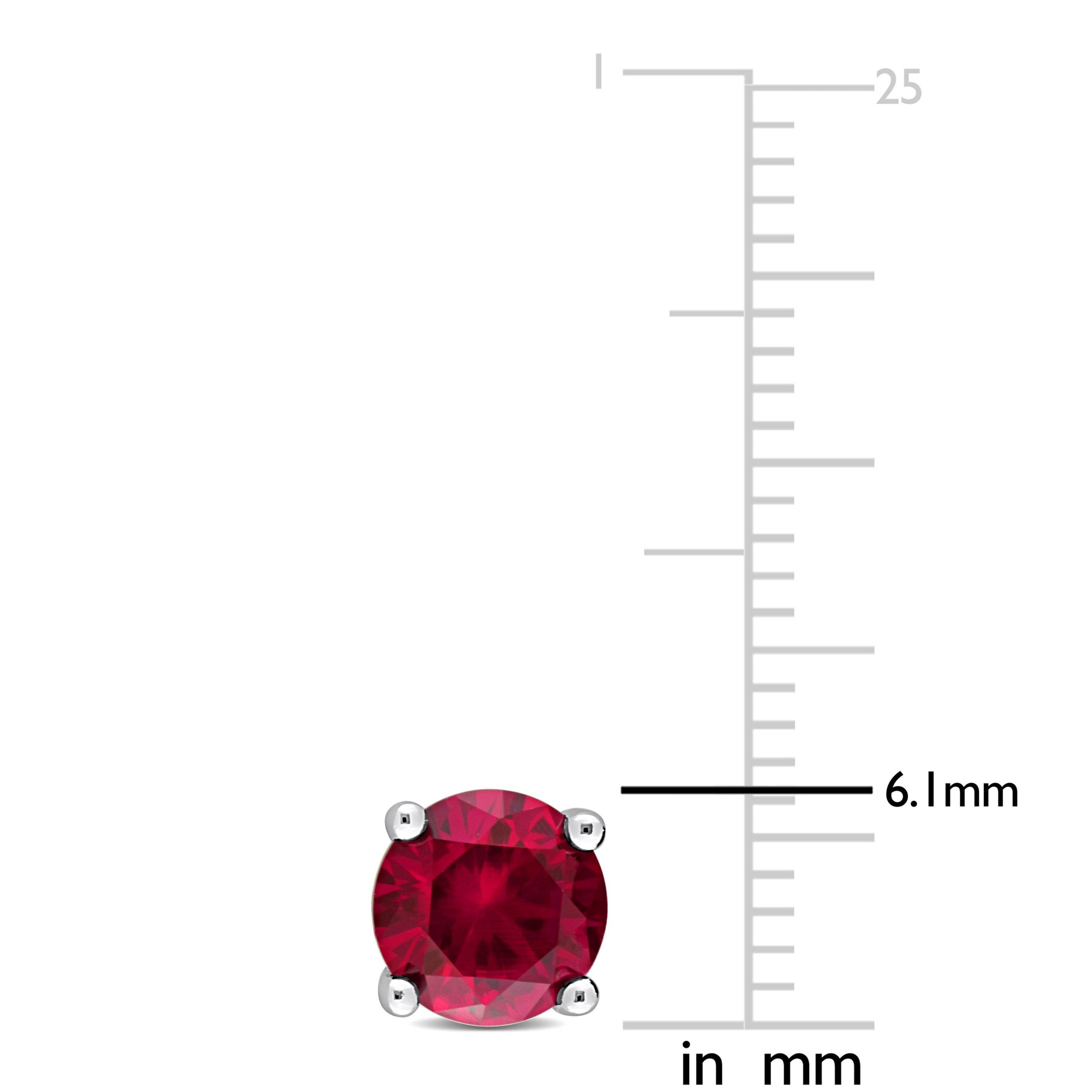 Lab Created 2 CT TGW Created Ruby Earrings in Sterling Silver