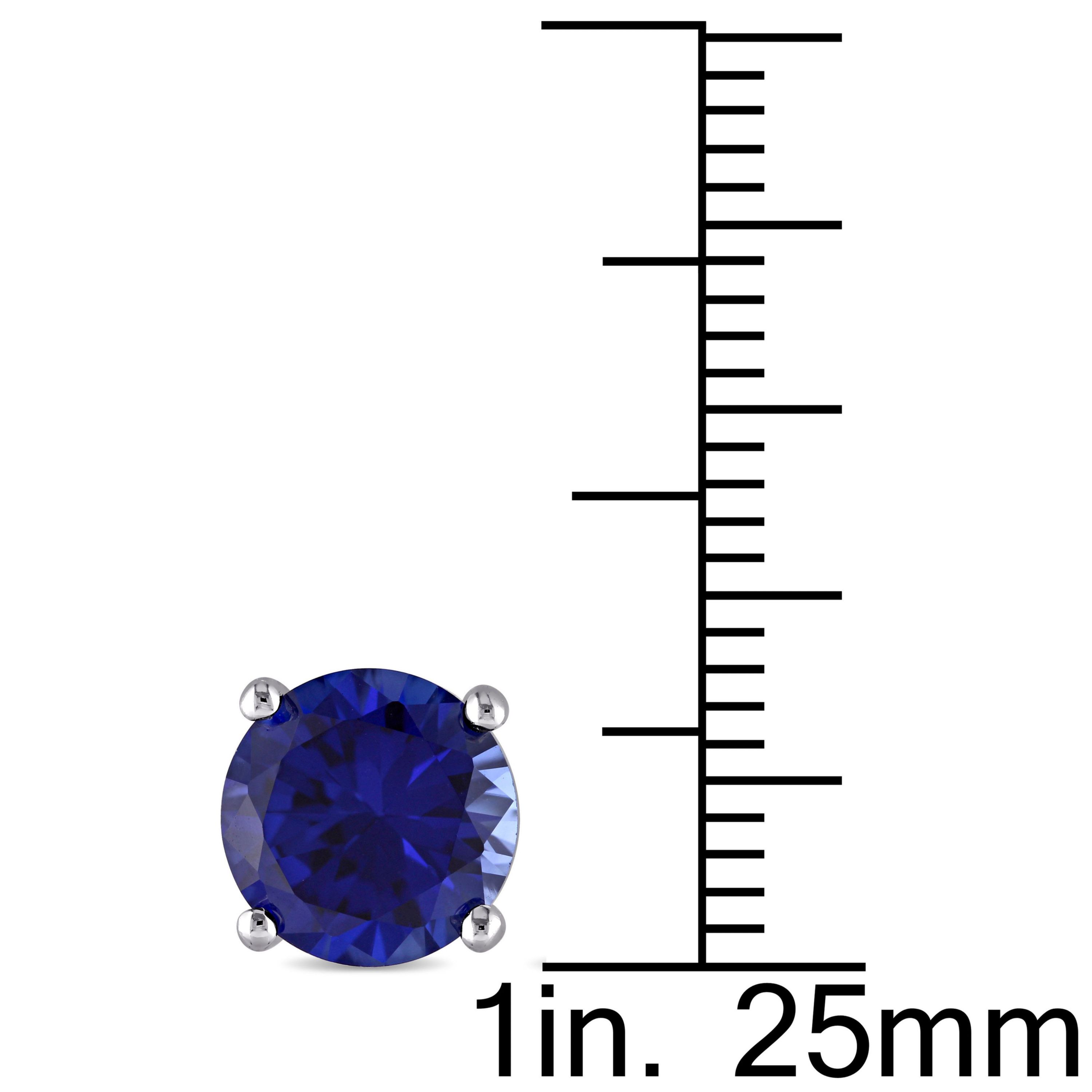 Lab Created 4.8 CT TGW Created Blue Sapphire Stud Earrings in Sterling Silver