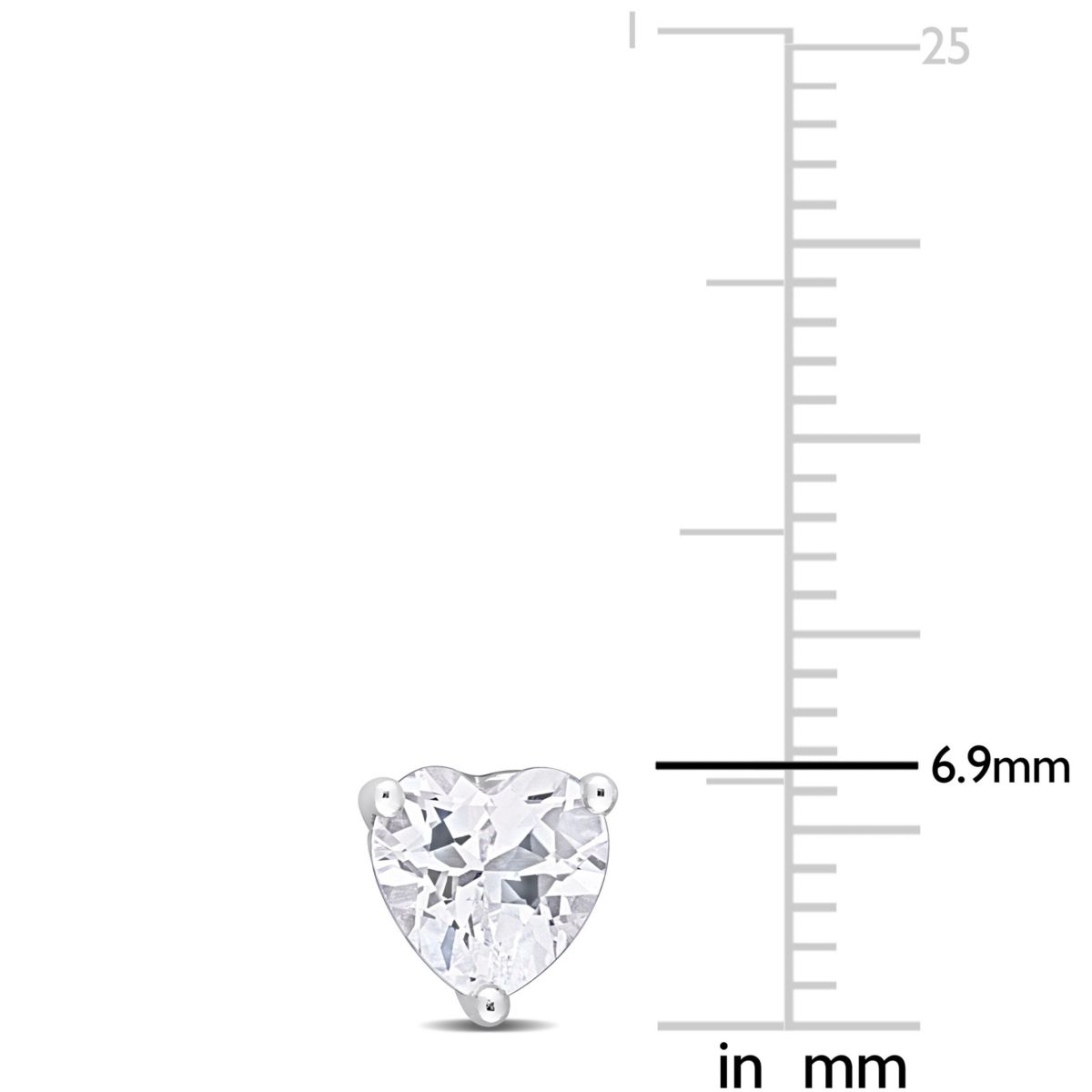 Lab Created 1.8 CT TGW Heart Shape Created White Sapphire Earrings in Sterling Silver