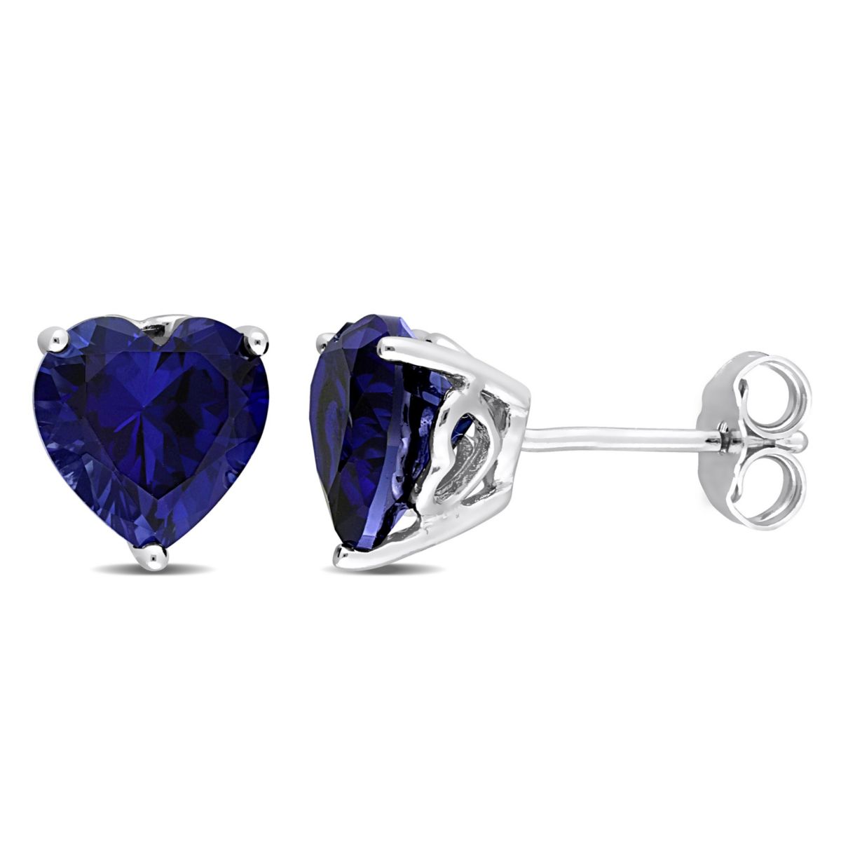 Lab Created 4.5 CT TGW Created Blue Sapphire Post Earrings Silver