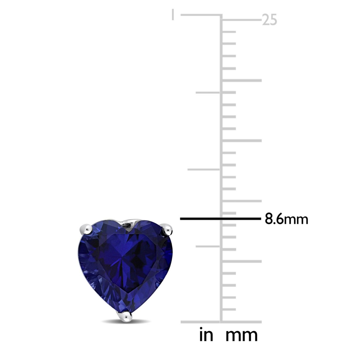 Lab Created 4.5 CT TGW Created Blue Sapphire Post Earrings Silver