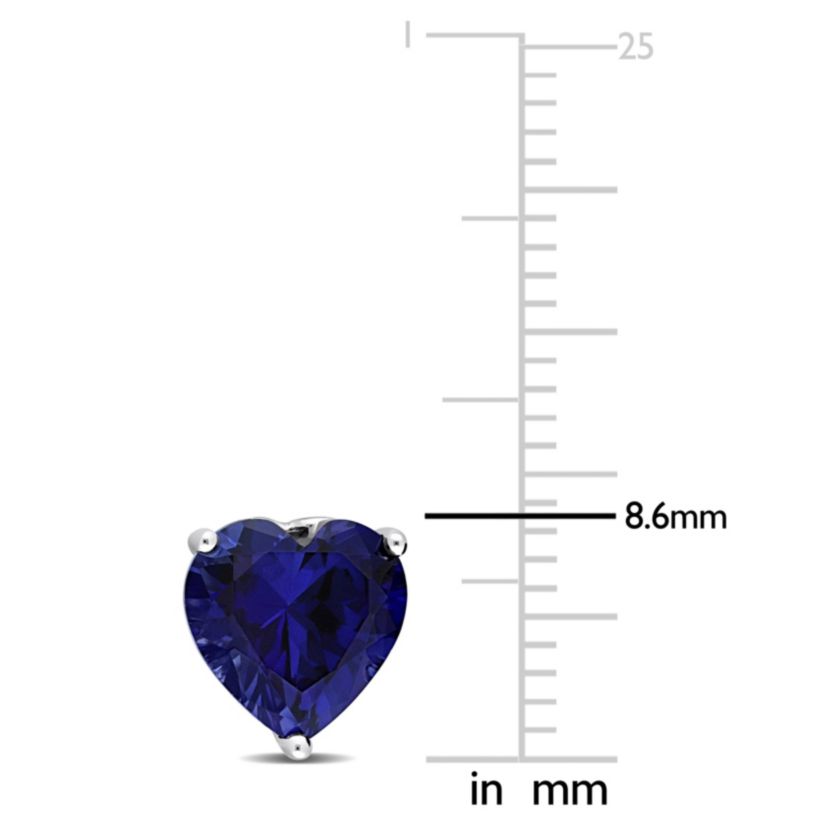 Lab Created 4.5 CT TGW Created Blue Sapphire Post Earrings Silver