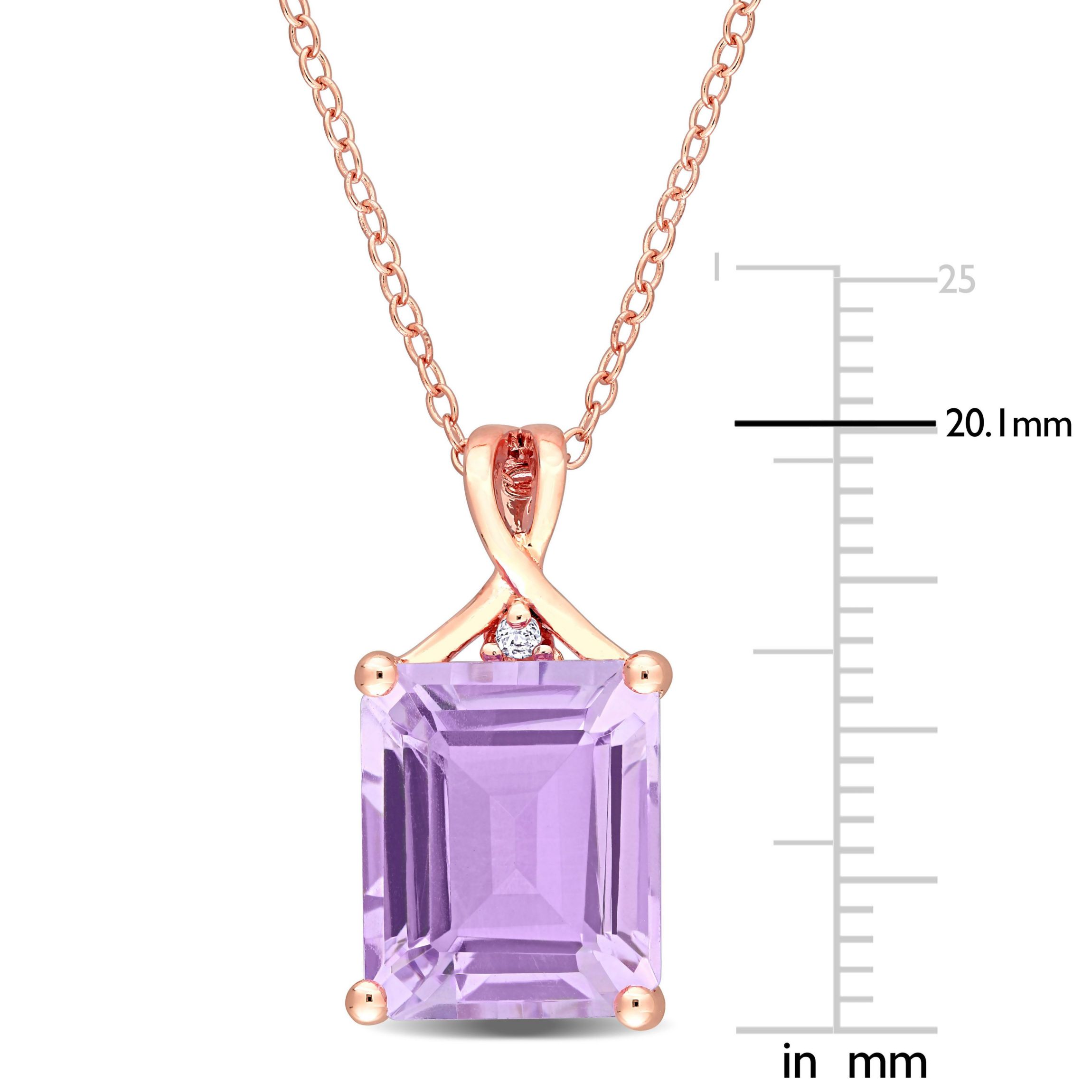 5/8 ct. t.g.w. Rose de France and White Topaz Pendant with Chain in Rose Plated Sterling Silver