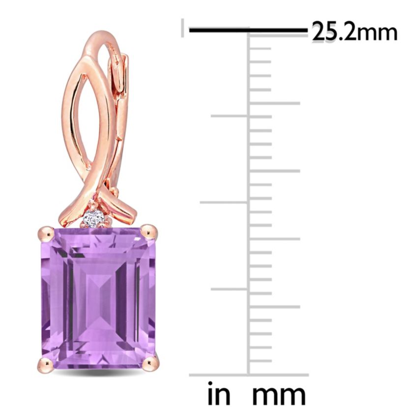 6.32 ct. t.g.w. Rose de France and White Topaz Earrings in Rose Plated Sterling Silver