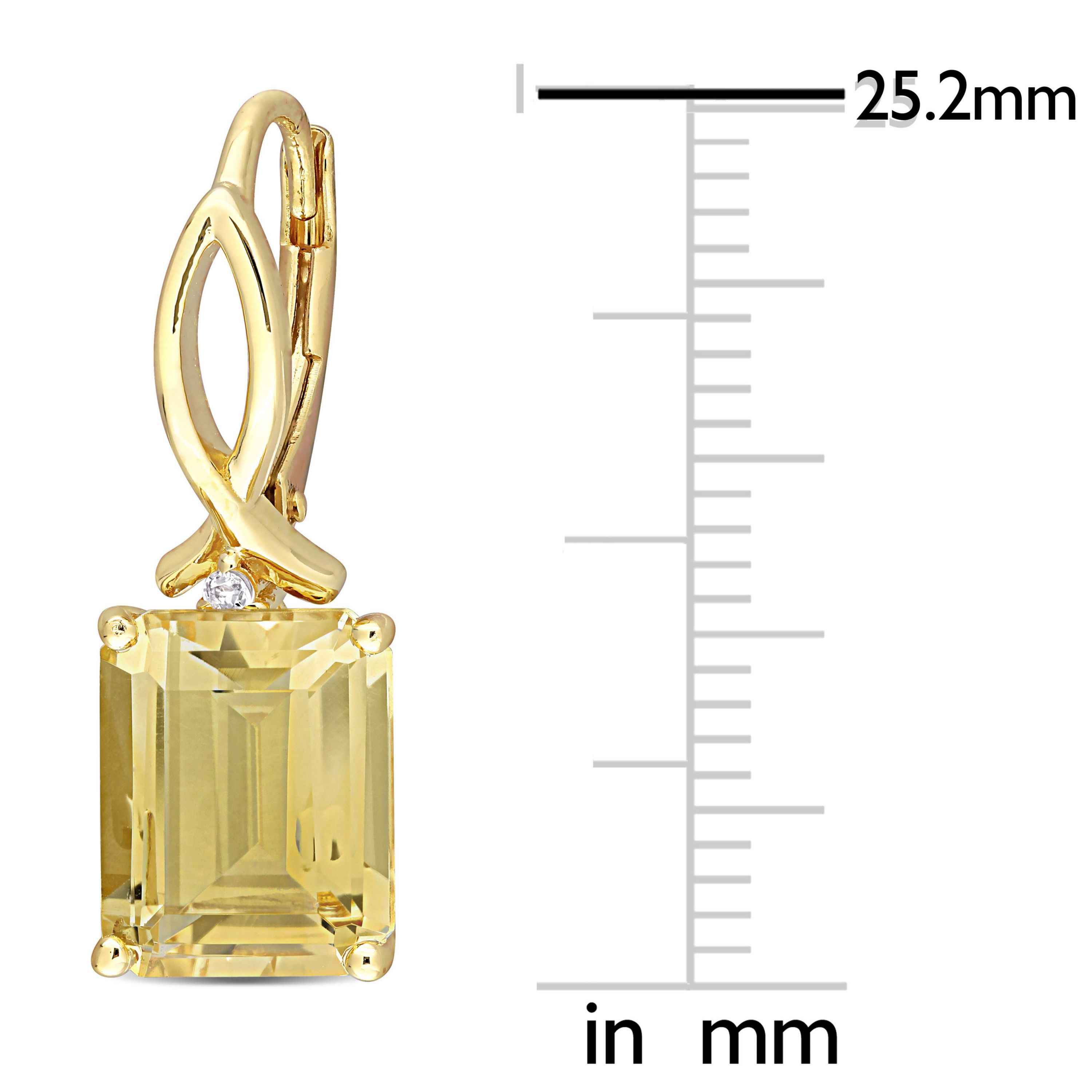 6.26 ct. t.g.w. Citrine and White Topaz Earrings in Yellow Plated Sterling Silver