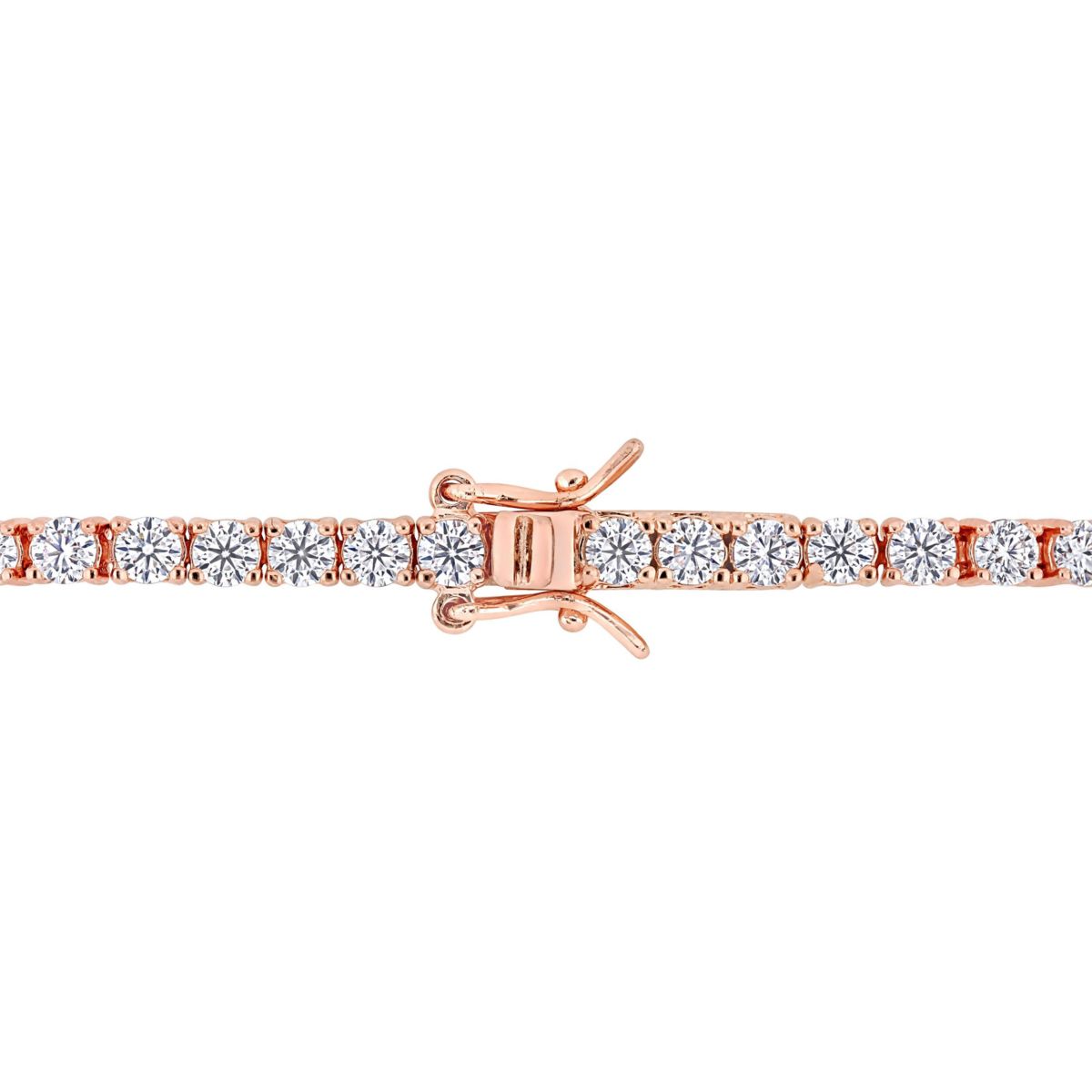 Lab Created 5.1 CT DEW Created Moissanite Tennis Bracelet in Rose Gold Plated Sterling Silver