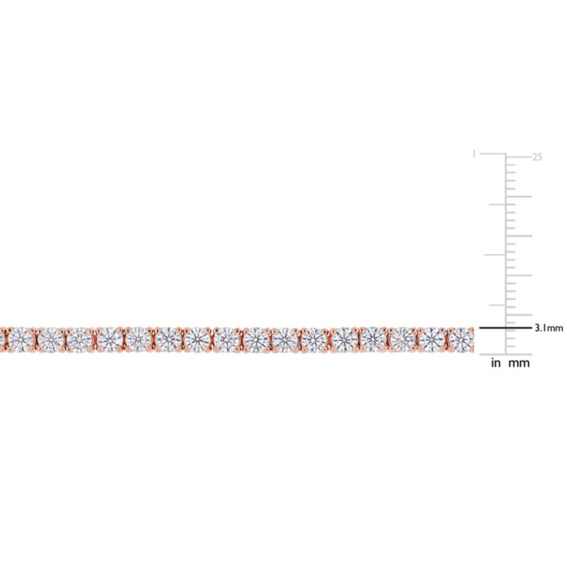 Lab Created 5.1 CT DEW Created Moissanite Tennis Bracelet in Rose Gold Plated Sterling Silver