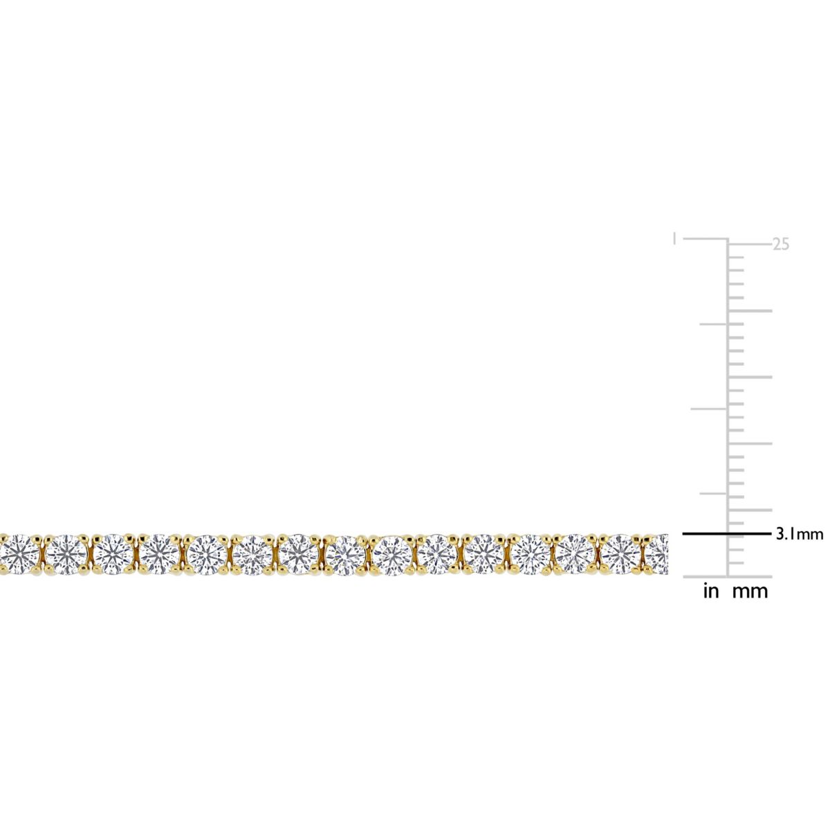 Lab Created 5.1 CT DEW Created Moissanite Tennis Bracelet in Yellow Gold Plated Sterling Silver