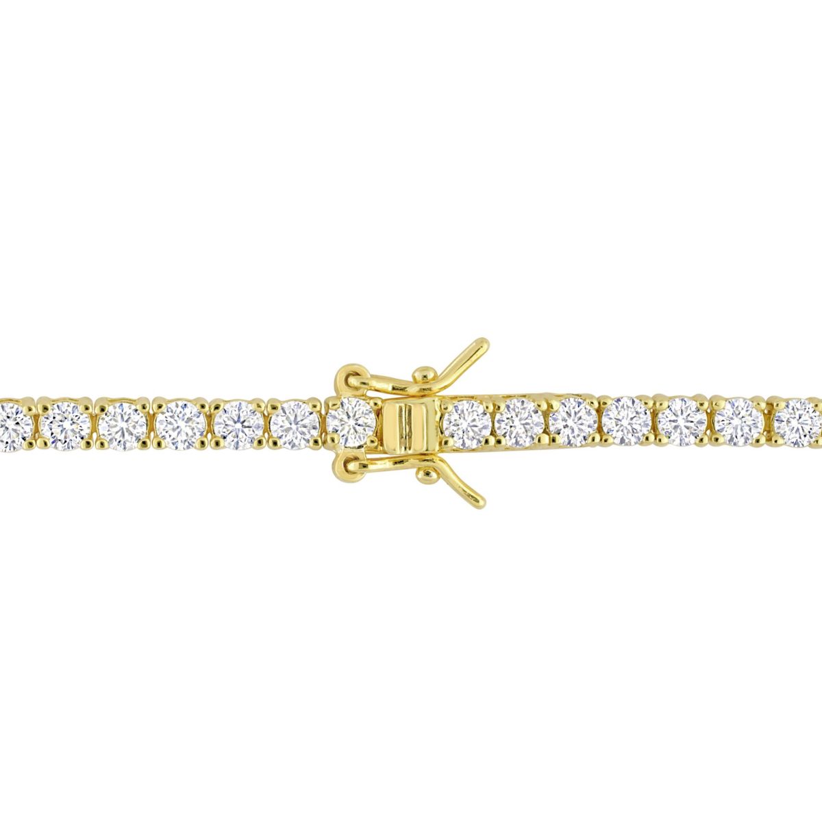 Lab Created 5.62 CT TGW Created Moissanite Tennis Bracelet in Yellow Plated Sterling Silver