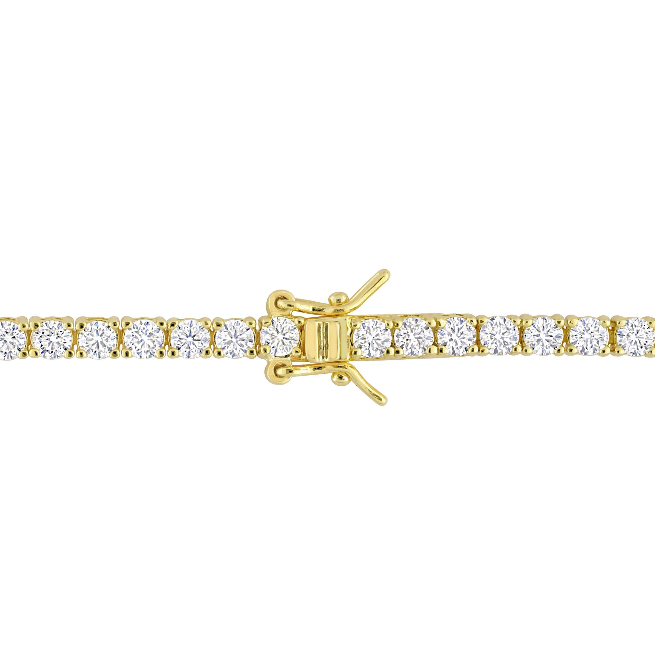 Lab Created 5.62 CT TGW Created Moissanite Tennis Bracelet in Yellow Plated Sterling Silver