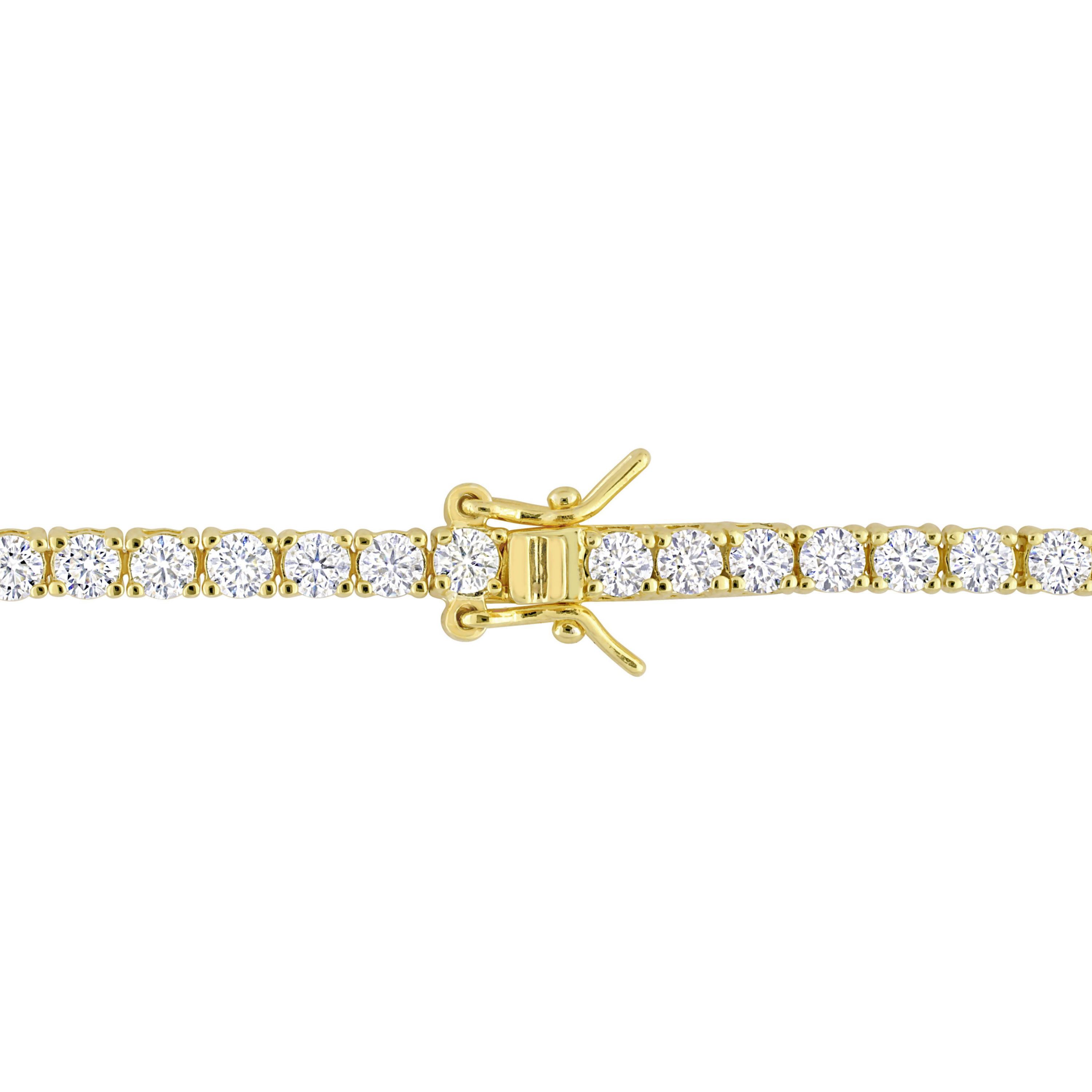Lab Created 5.62 CT TGW Created Moissanite Tennis Bracelet in Yellow Plated Sterling Silver