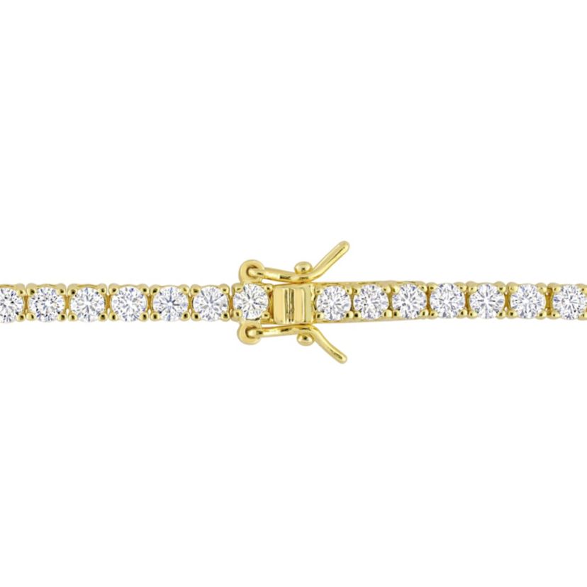 Lab Created 5.62 CT TGW Created Moissanite Tennis Bracelet in Yellow Plated Sterling Silver