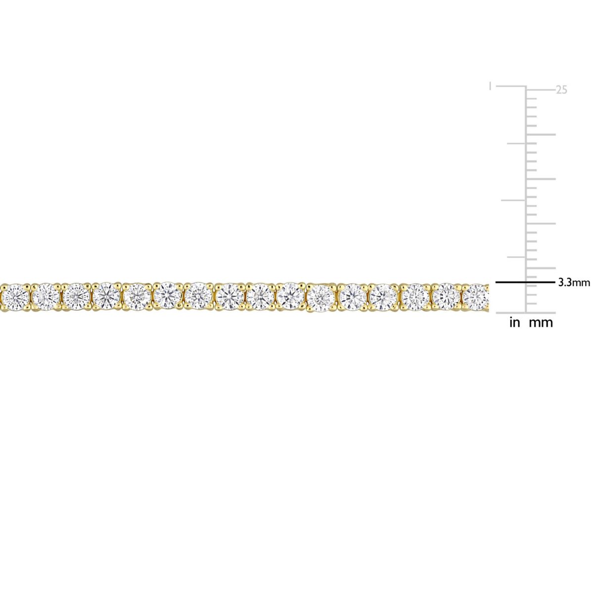 Lab Created 5.62 CT TGW Created Moissanite Tennis Bracelet in Yellow Plated Sterling Silver