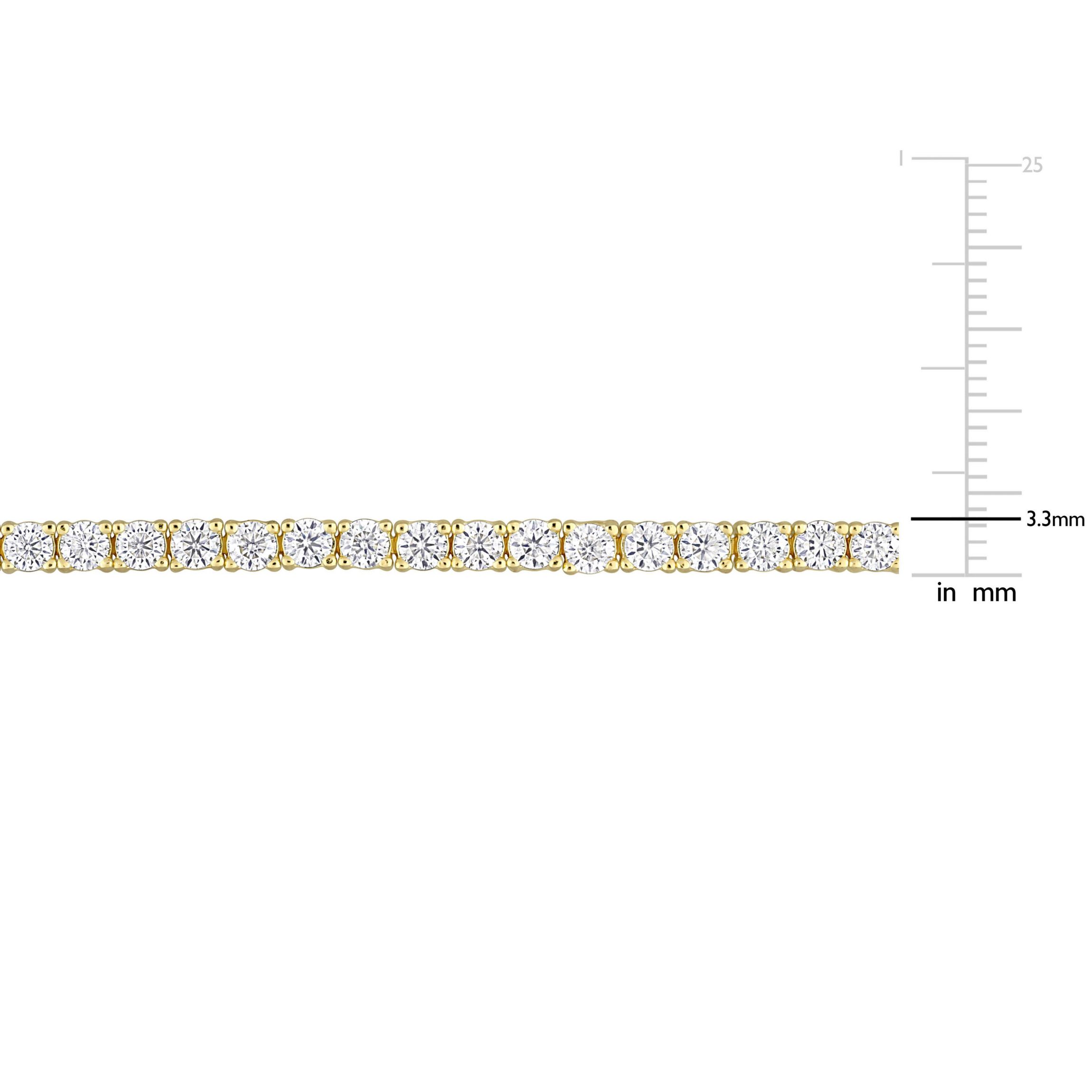 Lab Created 5.62 CT TGW Created Moissanite Tennis Bracelet in Yellow Plated Sterling Silver