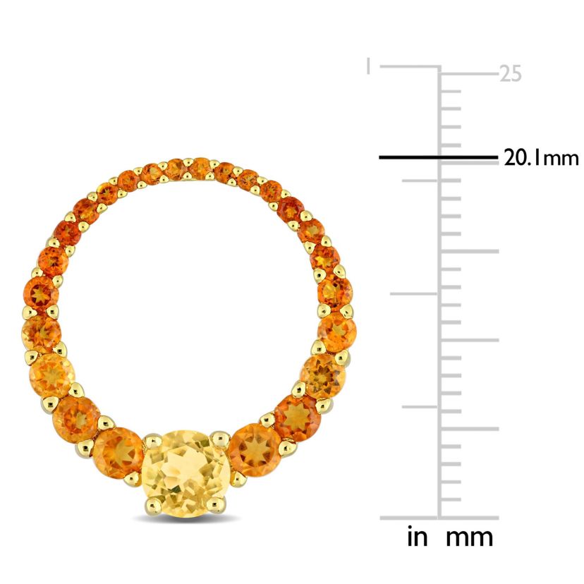 2.86 ct. t.g.w. Citrine and Madeira Citrine Graduated Open Circle Earrings in 18K Yellow Gold Plated Sterling Silver