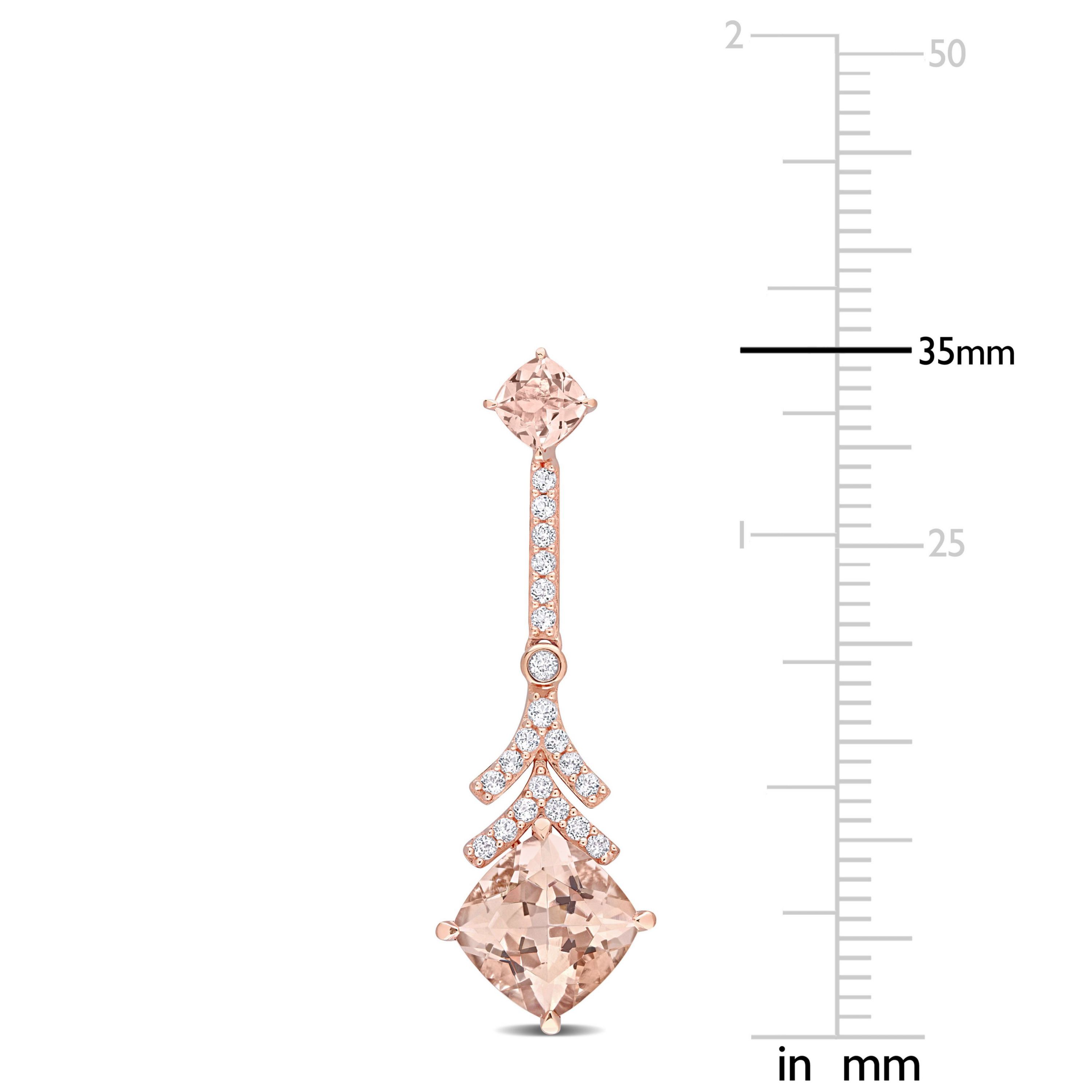 5 ct. t.g.w. Morganite and White Topaz Drop Earrings in 10K Rose Gold