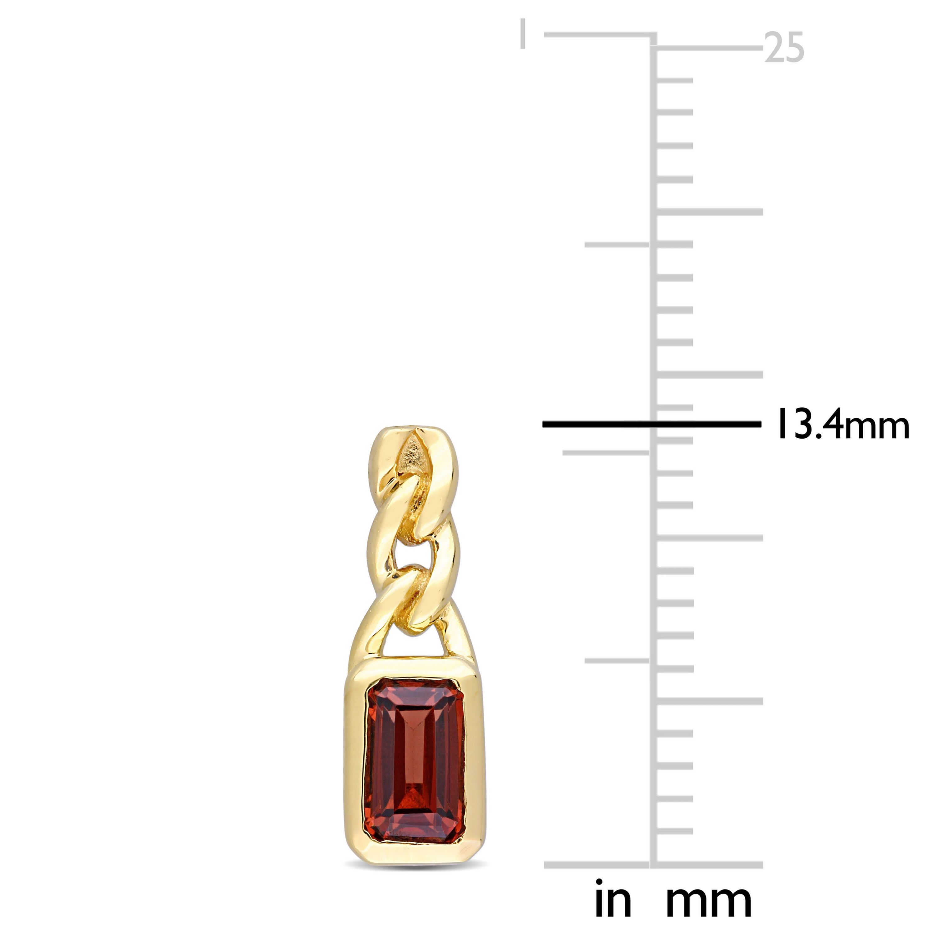 5/8 CT TGW OCTagon Garnet Link Drop Earrings in 10k Yellow Gold