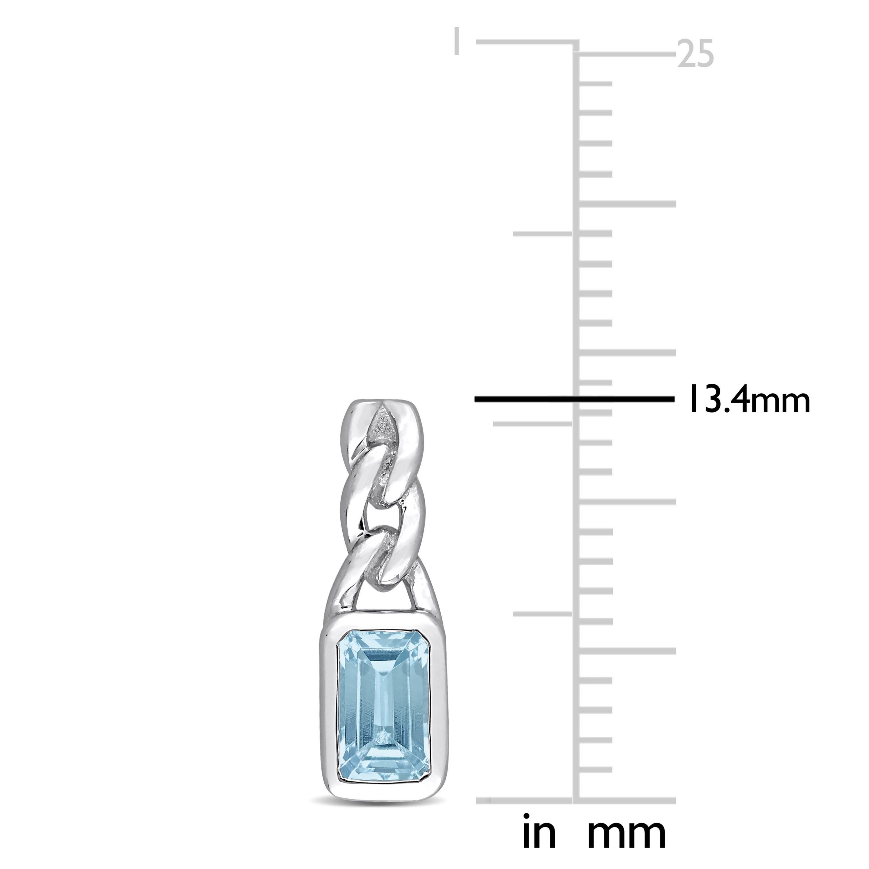 5/8 CT TGW OCTagon Sky Blue Topaz Link Drop Earrings in 10k White Gold