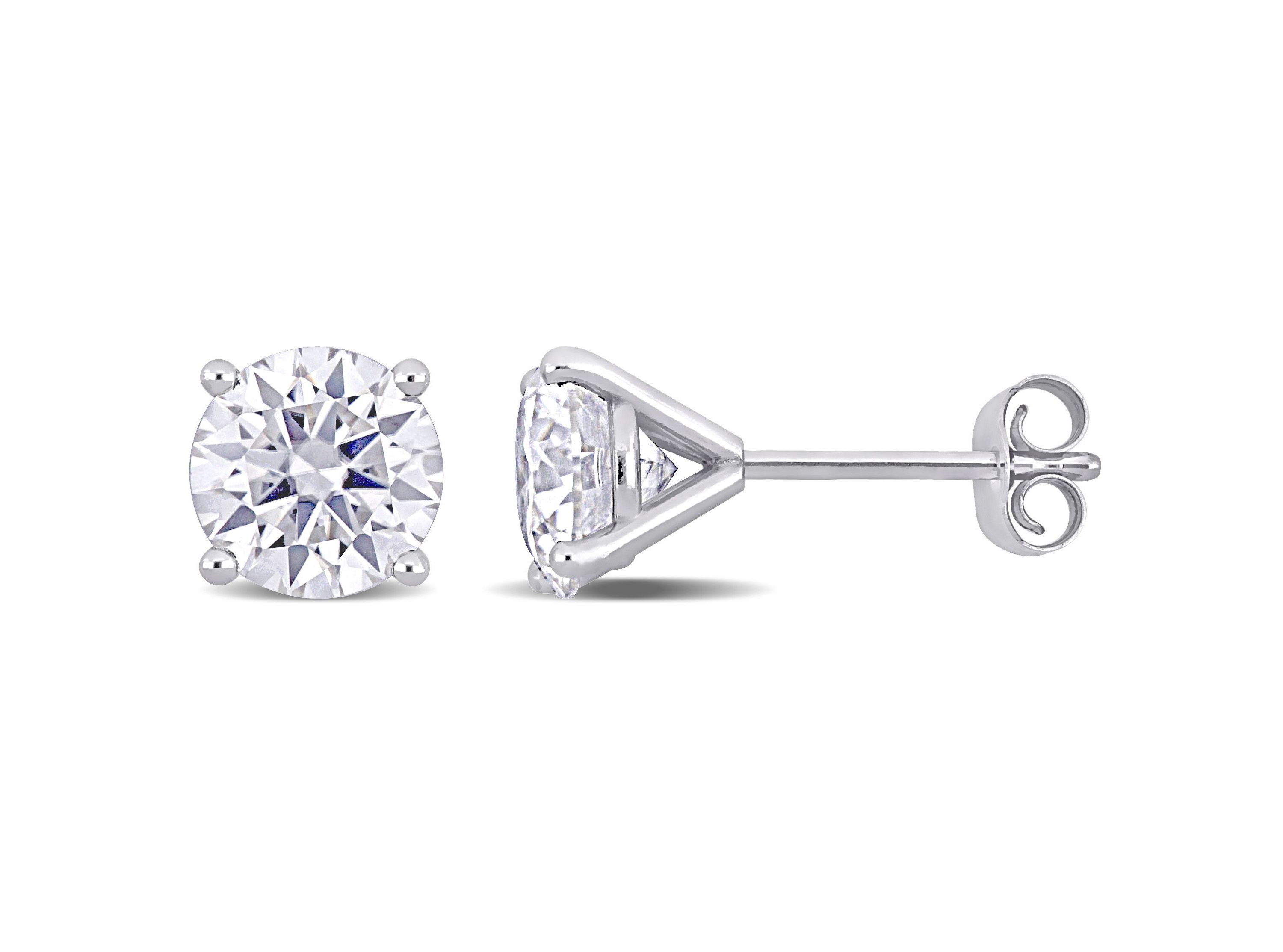 Lab Created 1.8 CT DEW Created Moissanite Solitaire Stud Earrings in 14k White Gold