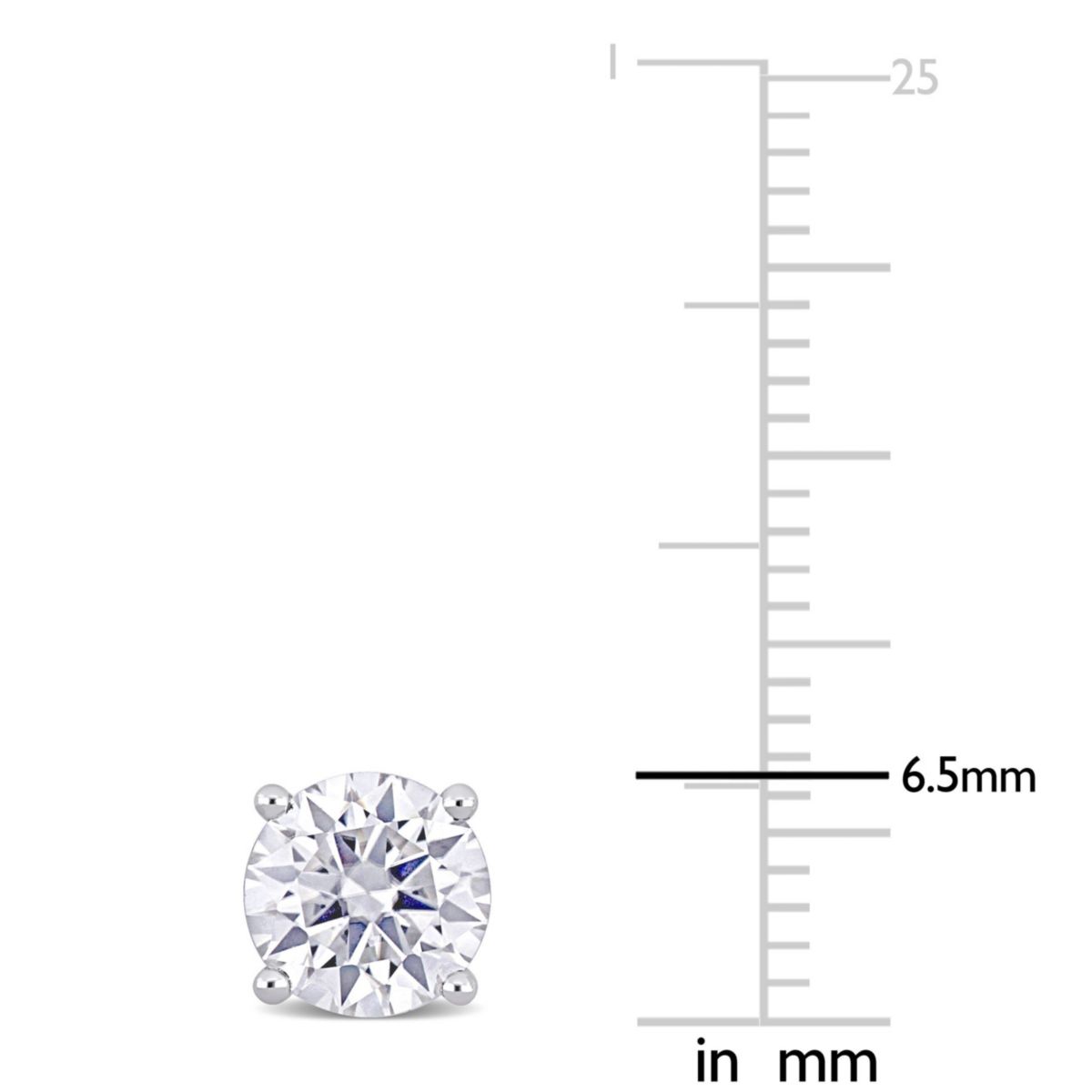 Lab Created 1.8 CT DEW Created Moissanite Solitaire Stud Earrings in 14k White Gold