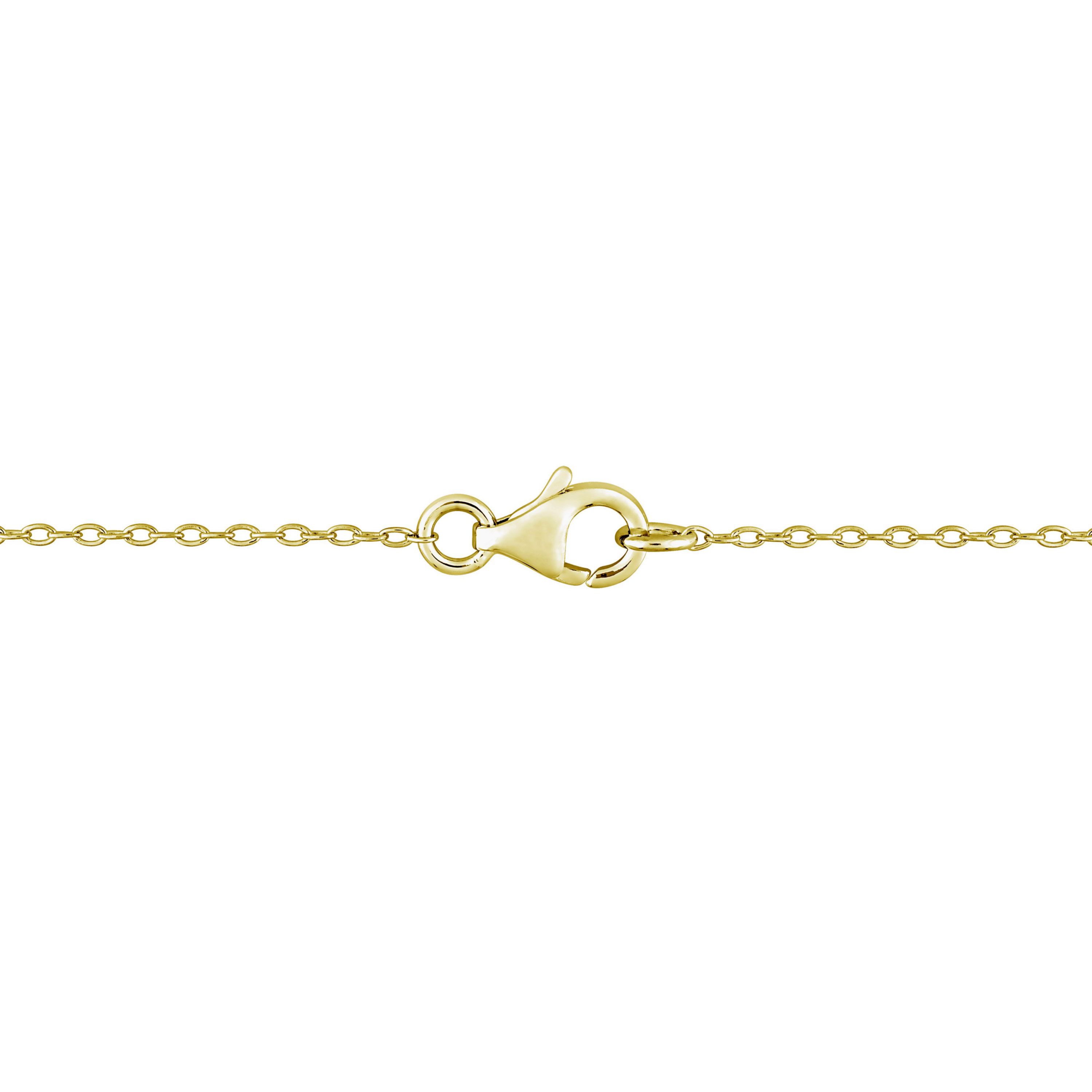 Lab Created 1.93 ct. t.g.w. Created White Sapphire Halo Necklace in Yellow Plated Sterling Silver