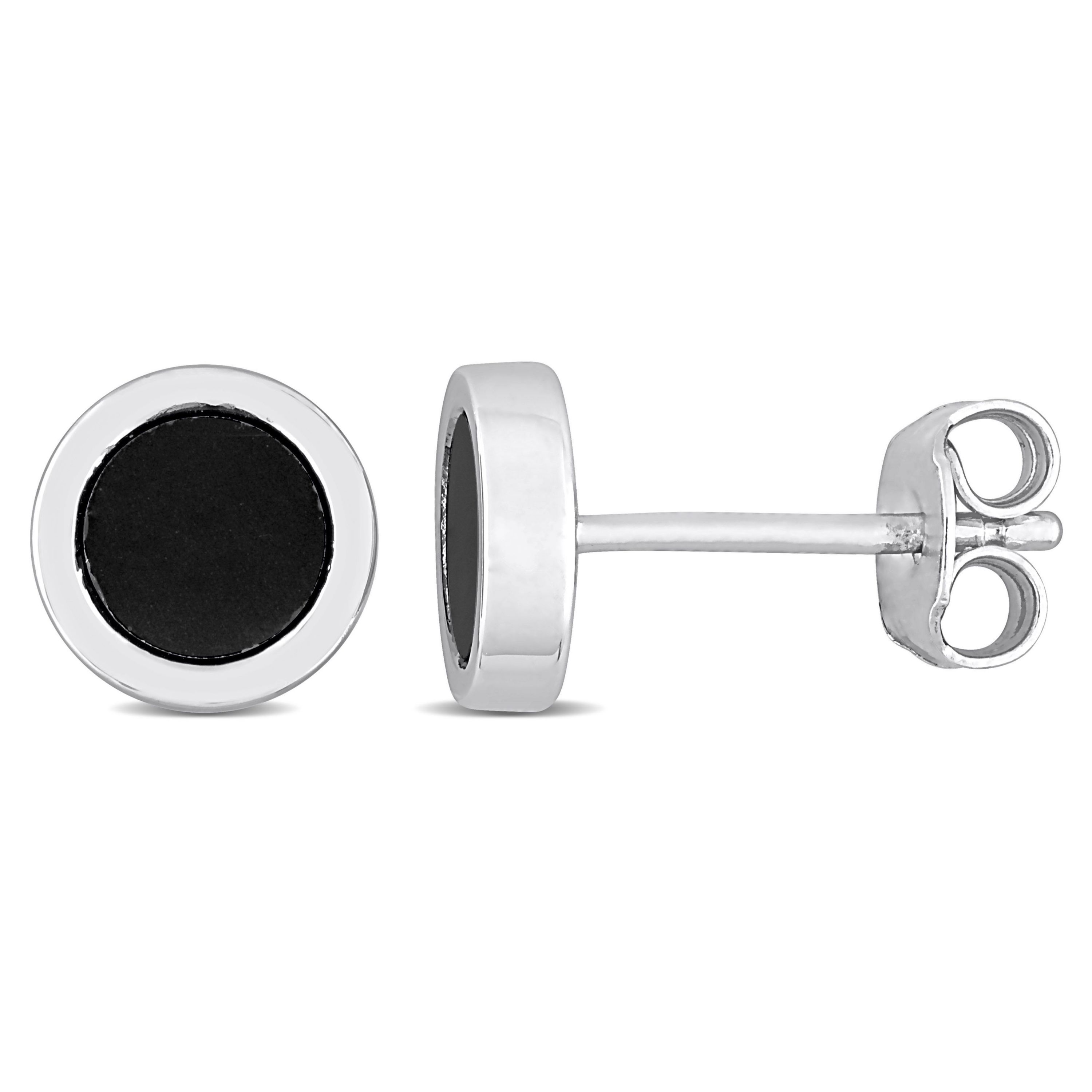 5/8 CT TGW Hematite Stud Earrings in Sterling Silver