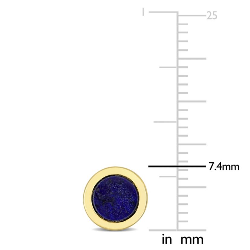 5/8 CT TGW Lapis Stud Earrings in Yellow Plated Sterling Silver